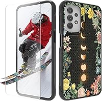 Vista 27 de Funda para Samsung Galaxy A13/A04/A04S/A23/A32 5G con protector de pantalla, parte trasera texturizada de policarbonato duro, diseño de flores