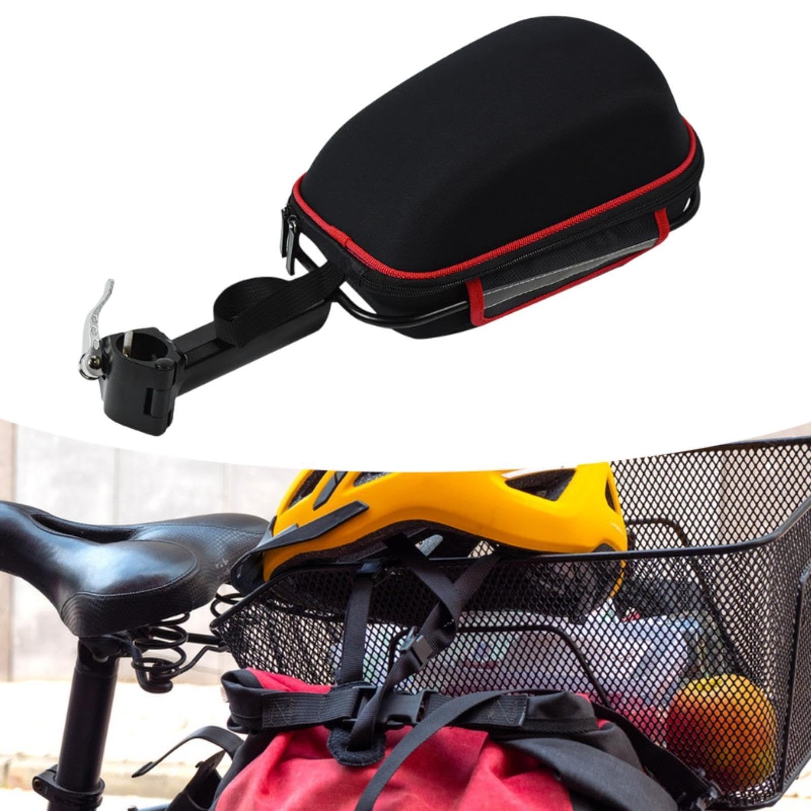 Colaxi Bike Rear Rack Bag Pannier Storage Multipurpose Large Capacity Bicycle Trunk Bag Rear Rack for Outdoor Grocery Traveling, Black Red