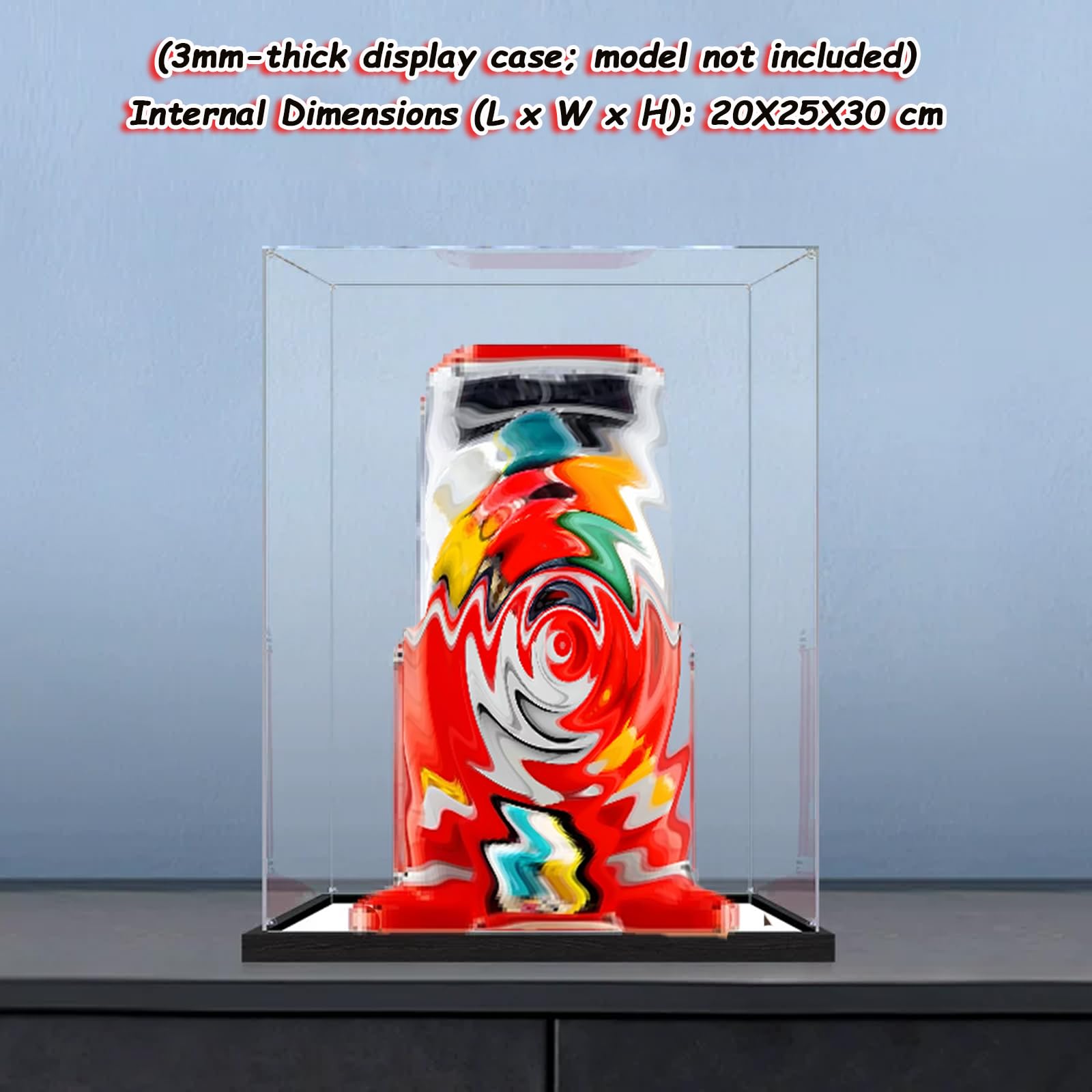 Akrylowa witryna kompatybilna z Lego 21358 Minifigure Gumball Machine Building Blocks, pyłoszczelna, przezroczysta obudowa do ochrony modelu, 20 x 25 x 30 cm (tylko gablota) (lustro)