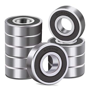 10 Pcs 6203-2RS Double Rubber Seal Bearings 17x40x12mm Bearing Steel and Double Rubber Sealed Miniature Deep Groove Ball Bearings