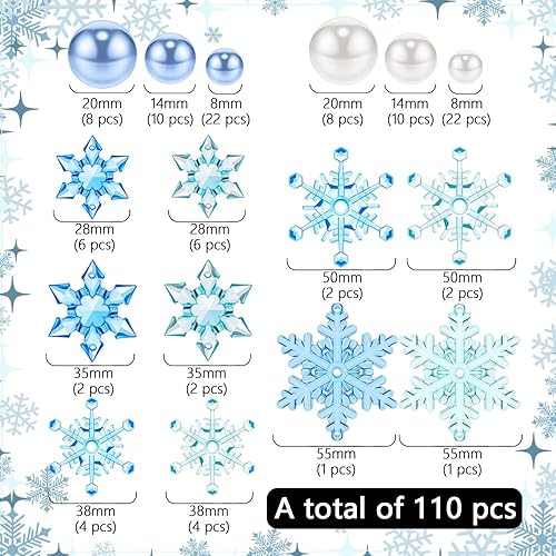 Cusmation 110 piezas de relleno de jarrón de Navidad y 800 cuentas de agua de relleno de jarrón de Navidad, velas flotantes, relleno de jarrón de