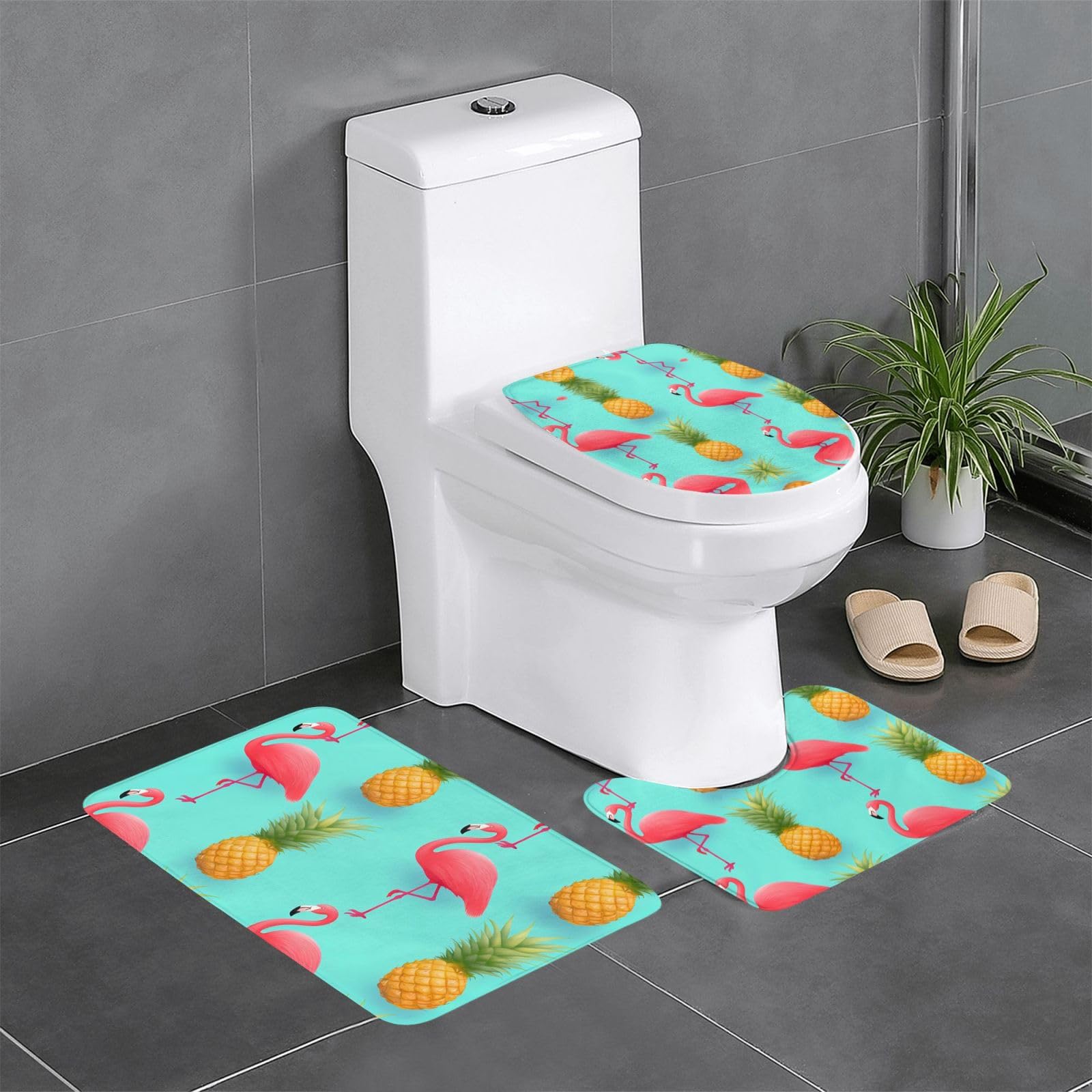 Tapis de bain antidérapant lot de 3 pour éviter les glissades aux toilettes