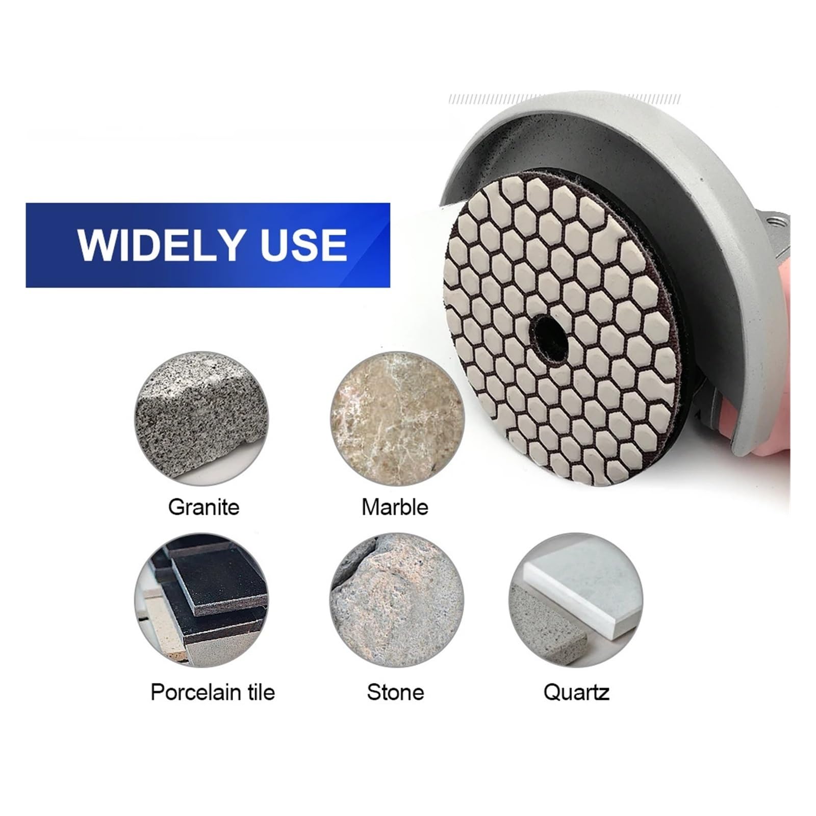 7 unids/set Grit 50-3000 almohadillas de pulido en seco de diamante diámetro 4 ''100mm disco de lijado pulidor de granito de mármol