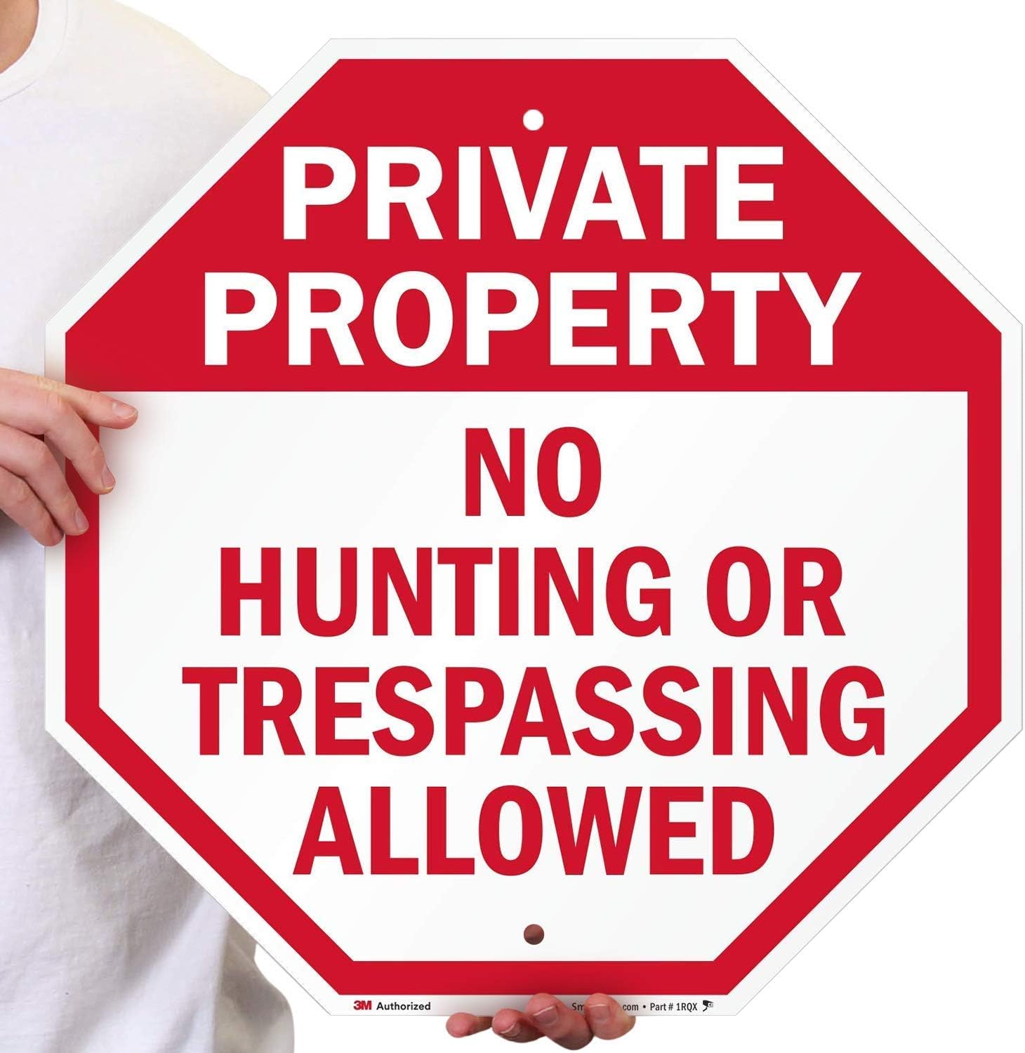 SmartSign "Private Property - No Hunting Or Trespassing Allowed" Sign | 18" x 18" 3M Engineer Grade Reflective Aluminum
