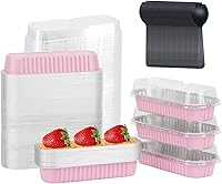 Vista 14 de Moldes para Cupcakes con Tapas de Cúpula Paquete de 100, LNYZQUS Mini Moldes de Aluminio de 5oz para Hornear Tazas para Muffins, Ramekins Azul Cian