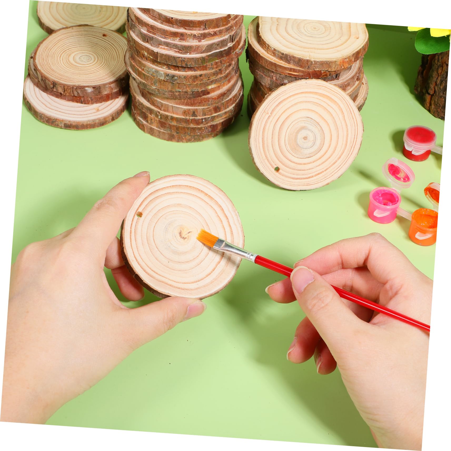 Angoily 50stücke Runde Holzscheiben Zum Basteln Unbearbeitete Holzkreise Holzscheiben Zum Bemalen Und Schnitzen Naturholzscheiben Für Diy-projekte Und Dekorationen Mit Juteschnur