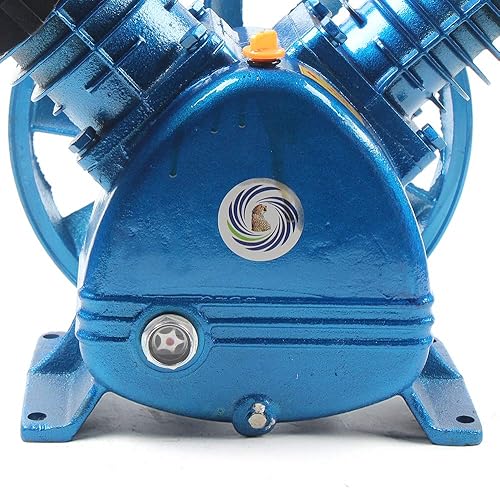 Miniatura 4 de Bomba de compresor de aire de doble cilindro de 2 pistones estilo V de 5 HP cabezal de motor de doble etapa herramienta de aire portátil de bajo