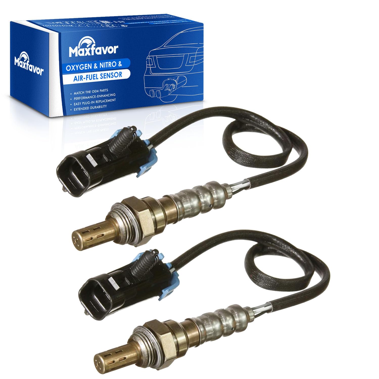 Maxfavor 2Pcs Downstream O2 Oxygen Sensor Fit for 2000-2002 Chevy Silverado 1500 Tahoe GMC Yukon 4.8L 5.3L Exc Ca Built,for 1996-2002 Chevy GMC