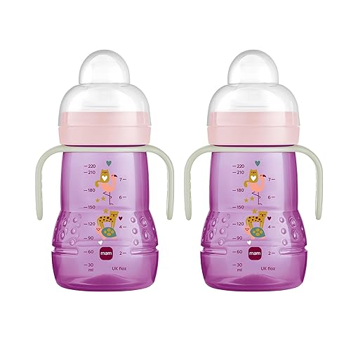 Miniatura 5 de MAM Vaso Entrenador con Boquilla para Niños Pequeños de 1-3, 8 oz. Taza de Transición para Beber con Boquilla Extrasuave, Pezón sin Derrames y Asas
