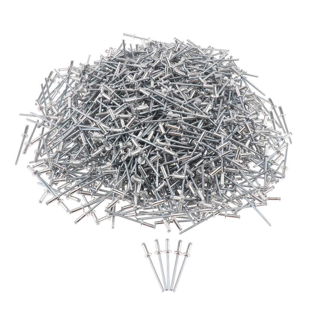 1000x Dome Head Pop Rivets Ouverts en Aluminum 3mm - 3.0x8mm