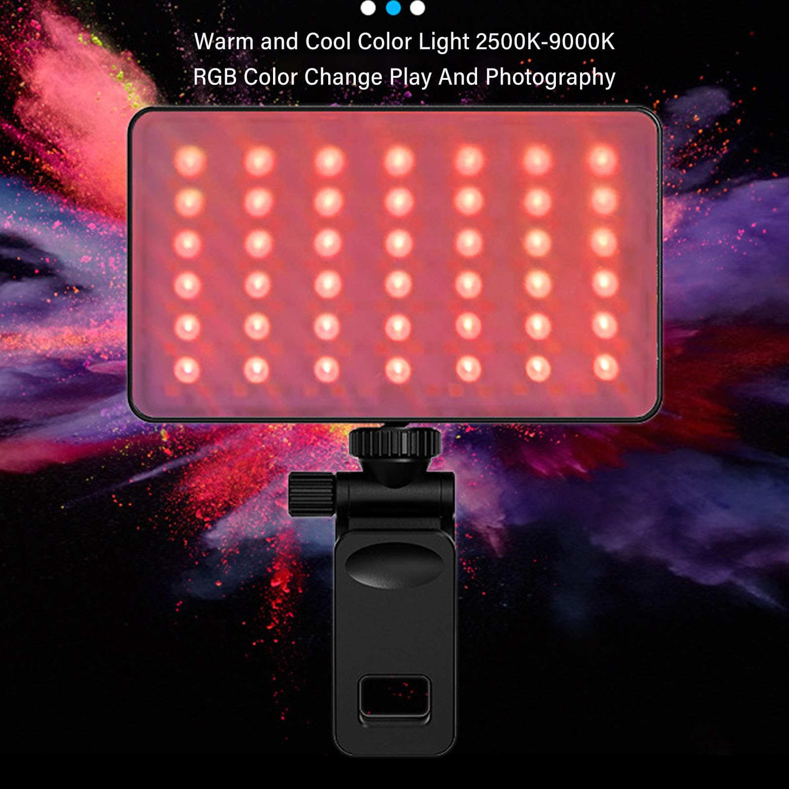 Jectse Telefon-LED-Licht, 2500 Bis 9000 K Vollfarbe 140 RGB Selfie-Licht, Einstellbare Helligkeit 3000 MAh Wiederaufladbare Clip-Videoleuchte für Selfies, Make-up, TikTok,