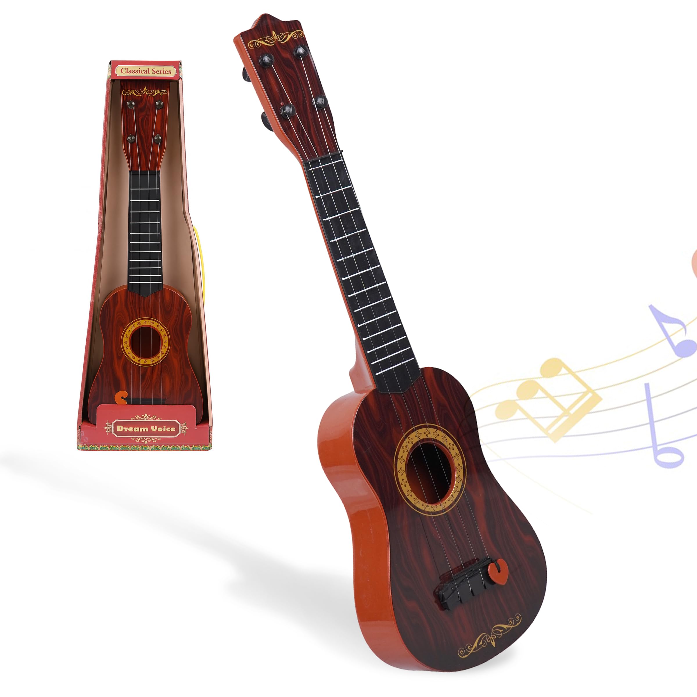 Toyshine 4-String Acoustic Guitar Learning Kids Toy, 18" (Assorted Color)