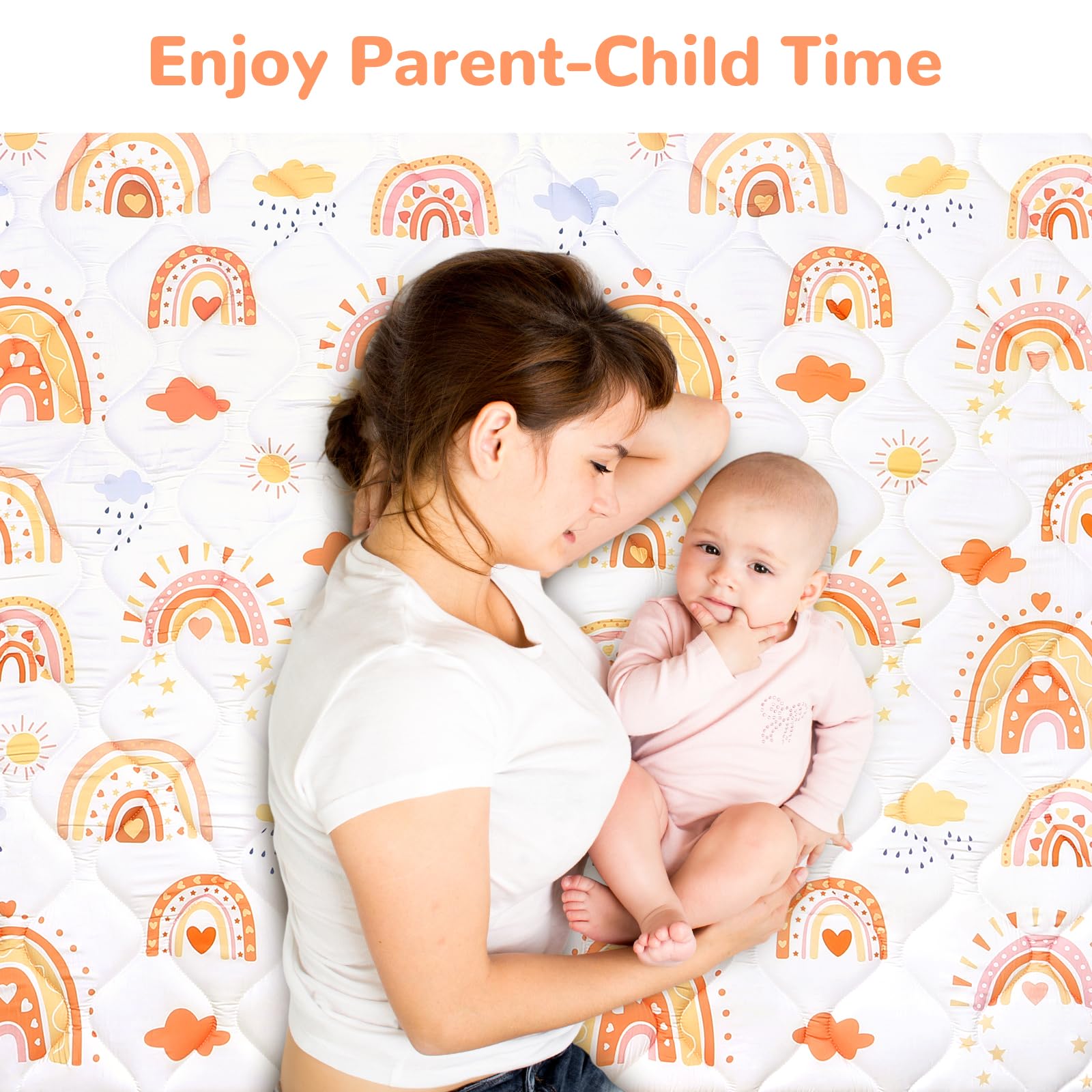 decalsweet speelmat baby 127×127cm met anti-slip, extra dikke 2cm zachte kruipmat baby, opvouwbaar kruipmat voor baby kruipdeken voor kinderkamer binnen buiten hek (Dierenweg