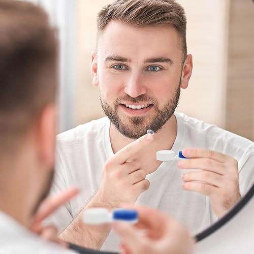 Miniatura 6 de Paquete de 14 cajas para lentes de contacto con 2 piezas portátiles para lentes de contacto, mini estuche para lentes de contacto, contenedor