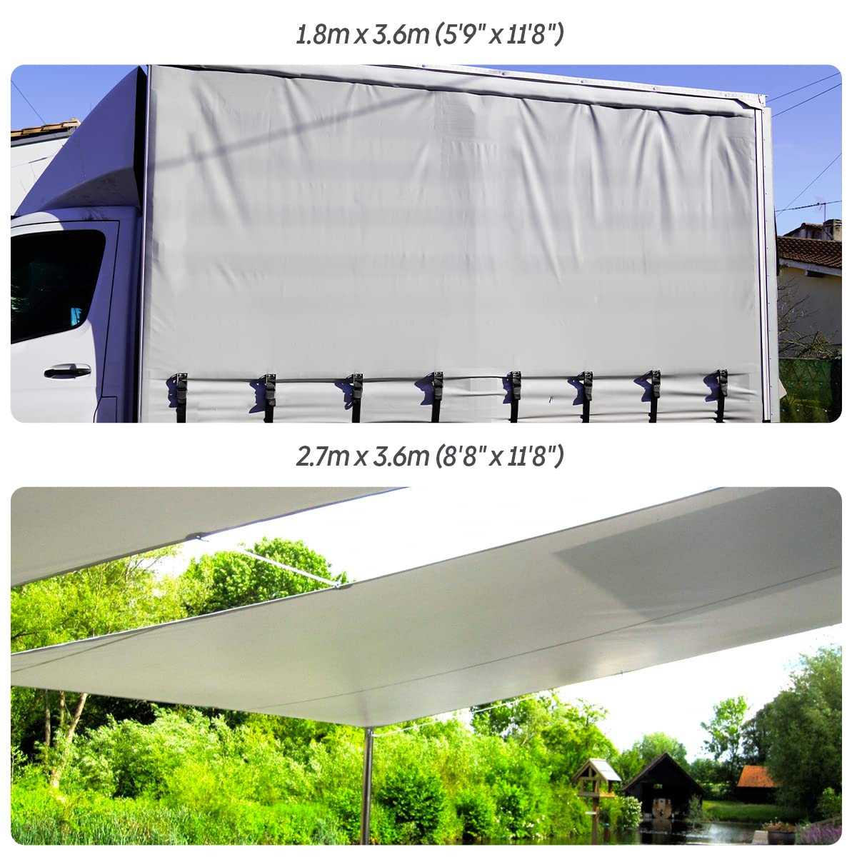 Telo Copertura Impermeabile Bianco 6x8m 100g/mq Bradas Per Mercato E Costruttori