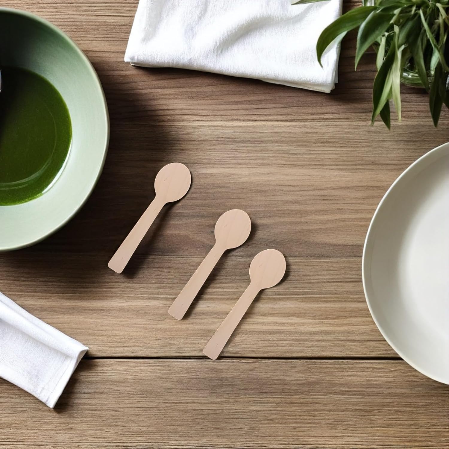 100pcs Mini Birch Wood Spoons for Spices and Condiments