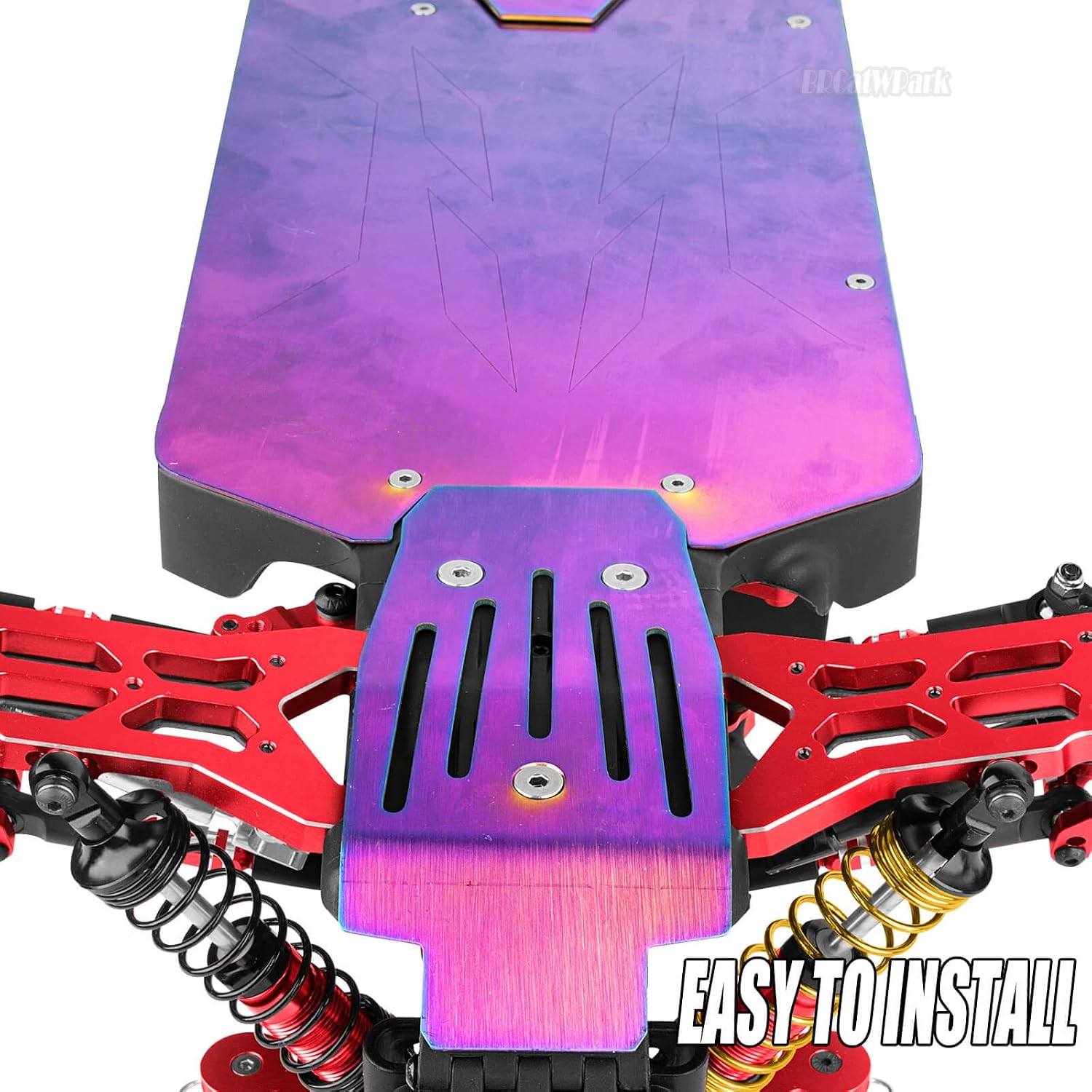 Stainless Steel Chassis Upgrades Part for 1/10 Senton 4X4 V3 3S BLX/Senton 4X2 Boost Mega 550,RC Chassis Protect Armor Skid Plate Guard Hops Up