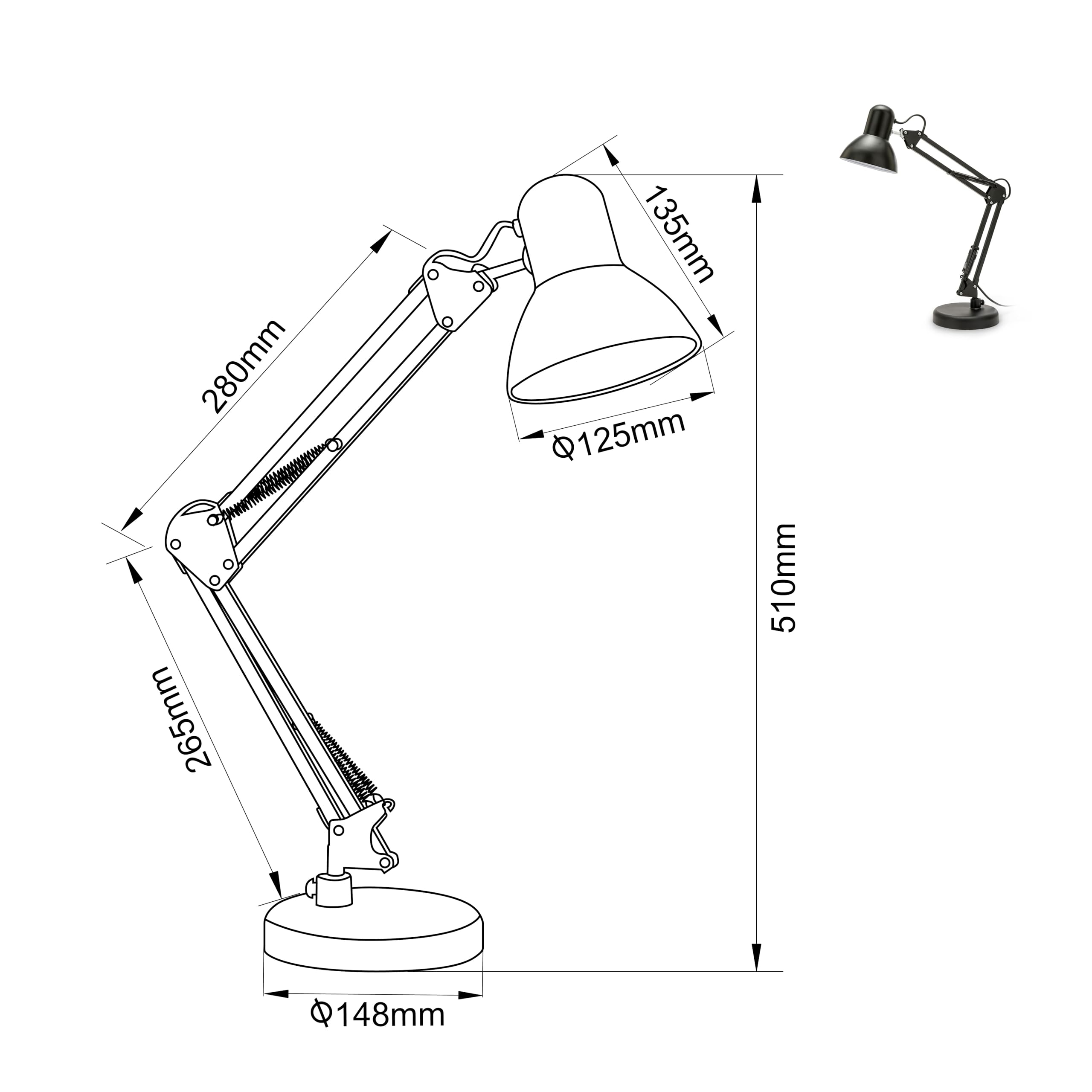 Velamp tl1207-n Charleston XL Lampe de table
