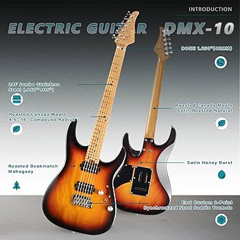 ギター Eart custom guitar les paul maple Amazon.com: EART Guitars Roasted Maple Neck Stainless Steel