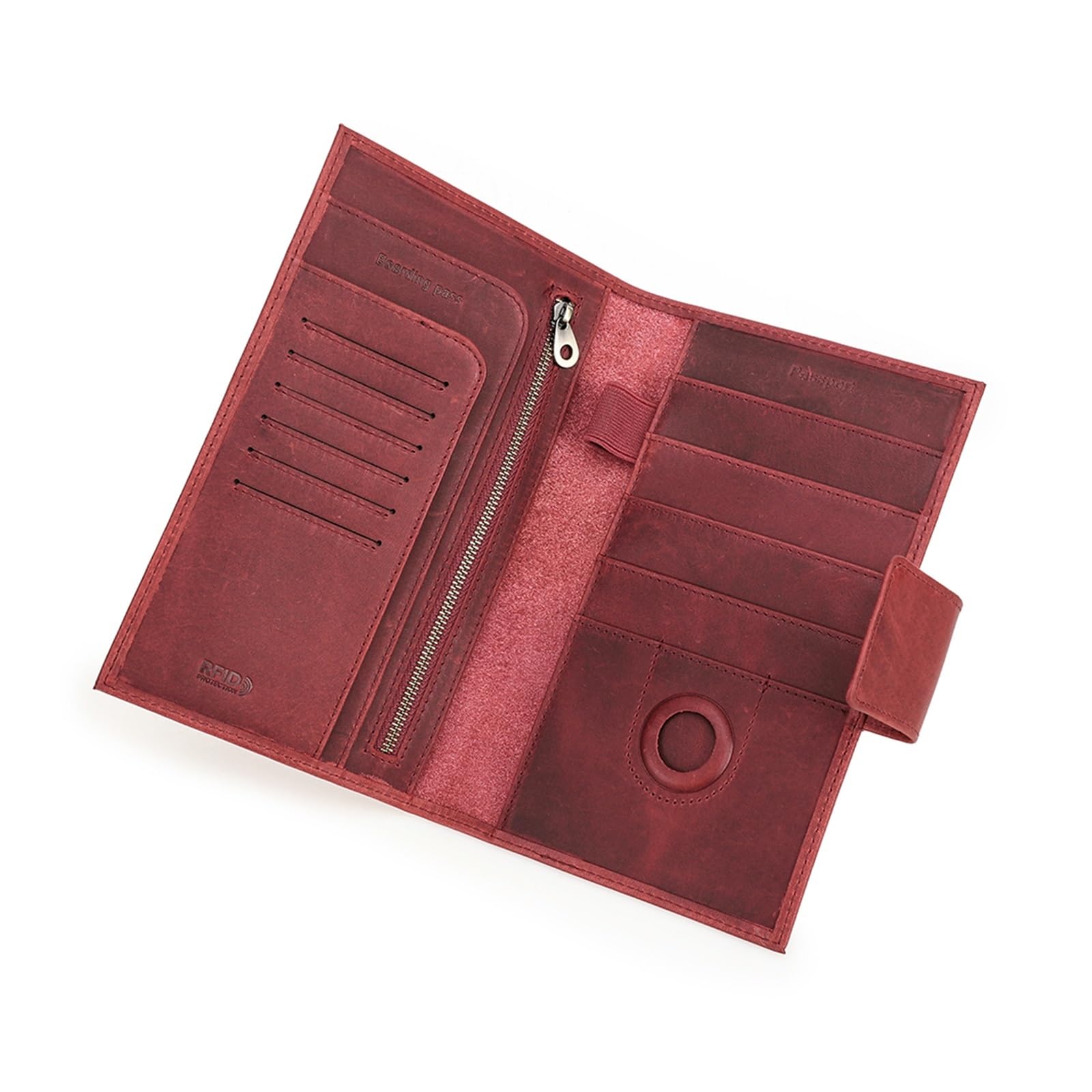 Genérico Custodia a portafoglio for passaporto for pochette da viaggio porta carte(Red)