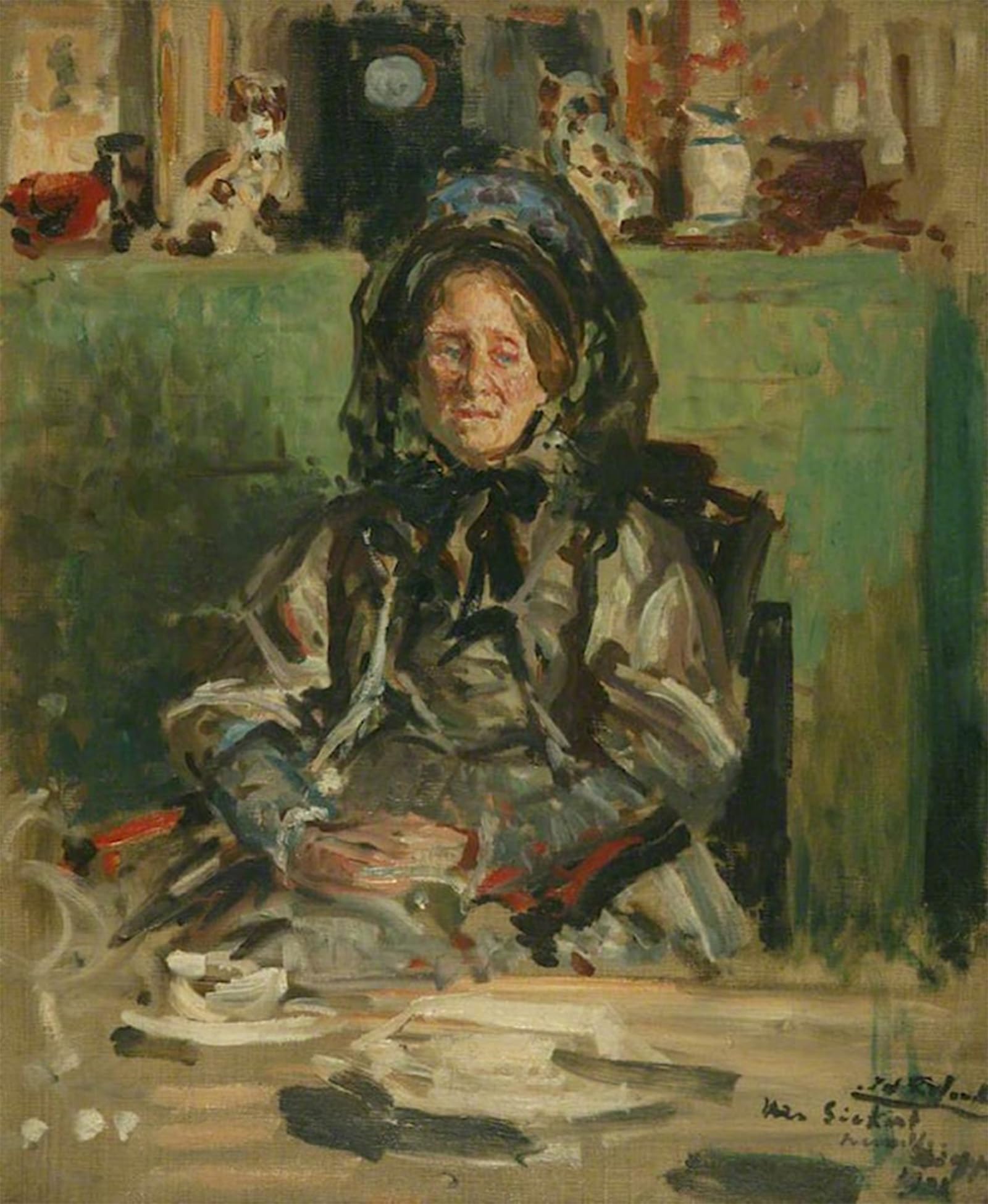 SERENDIPITP Retro Picture Poster Wall Art Pictures Painting Mrs Sickert by Jacques Emile Blanche Wall Art Canvas Print for Wall Decor 60x90cm