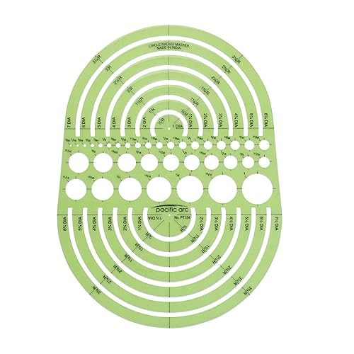 Pacific Arc Circles Radius Master Template Guide, from 1/2 Inch