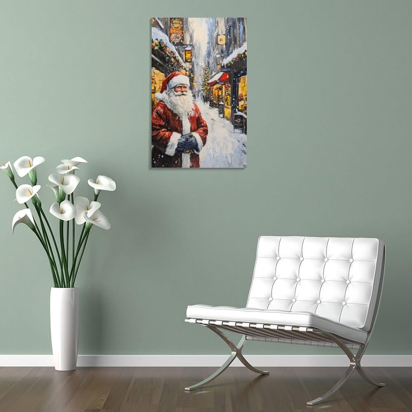 aaaaab Wandbild „Santa Claus Is Coming to Town“ für Teenager, Spielzimmer, Jungenzimmer, Wanddekoration, 60 x 90 cm, Wanddrucke fürs Wohnzimmer