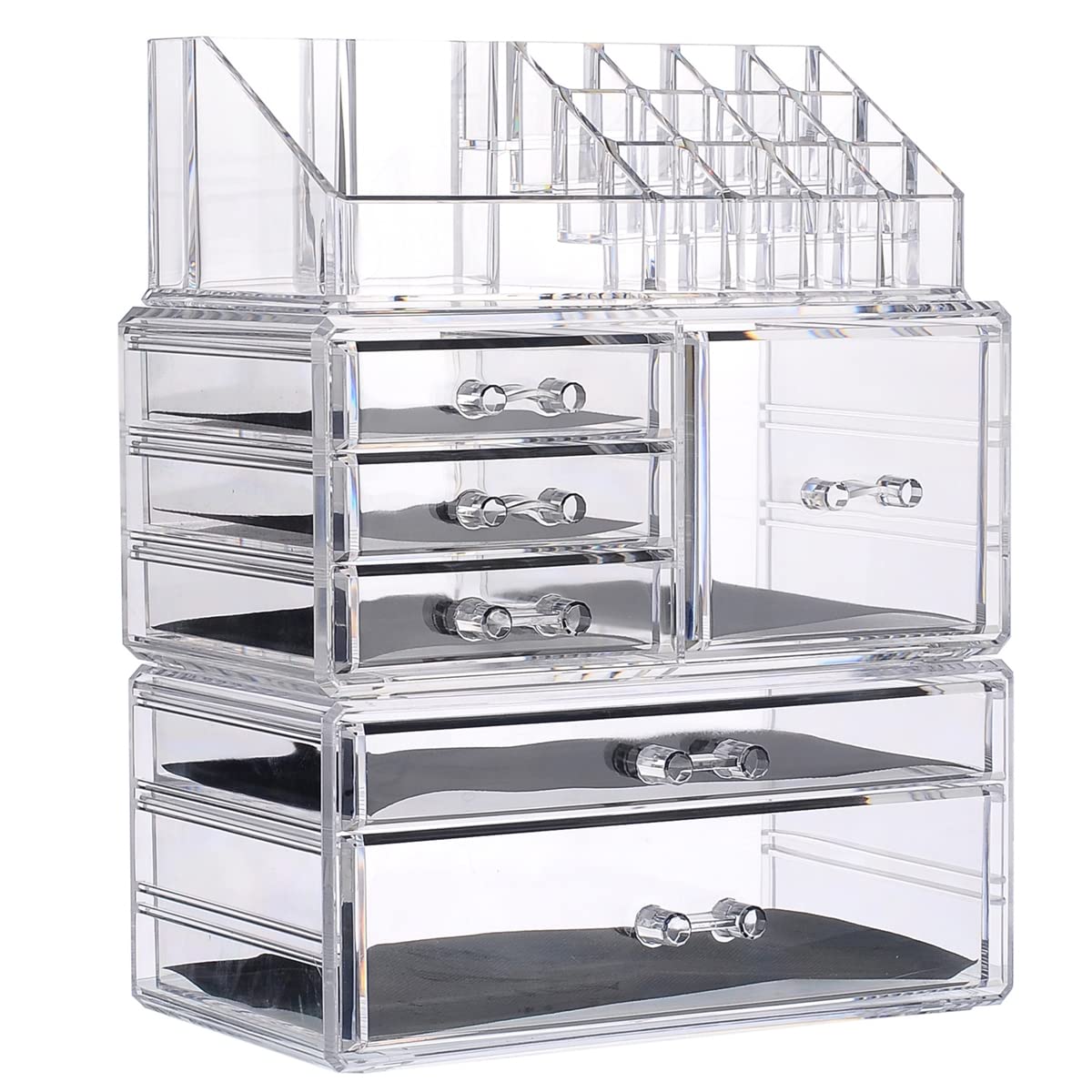 Cassettiera per Trucco,Organizer per Cosmetici,Set Porta pennelli per Gioielli in Acrilico Trasparente,6 cassetti Piccoli,3 cassetti Grandi e 2 cassetti Quadrati,Ideale per Bagno,cassettiera,