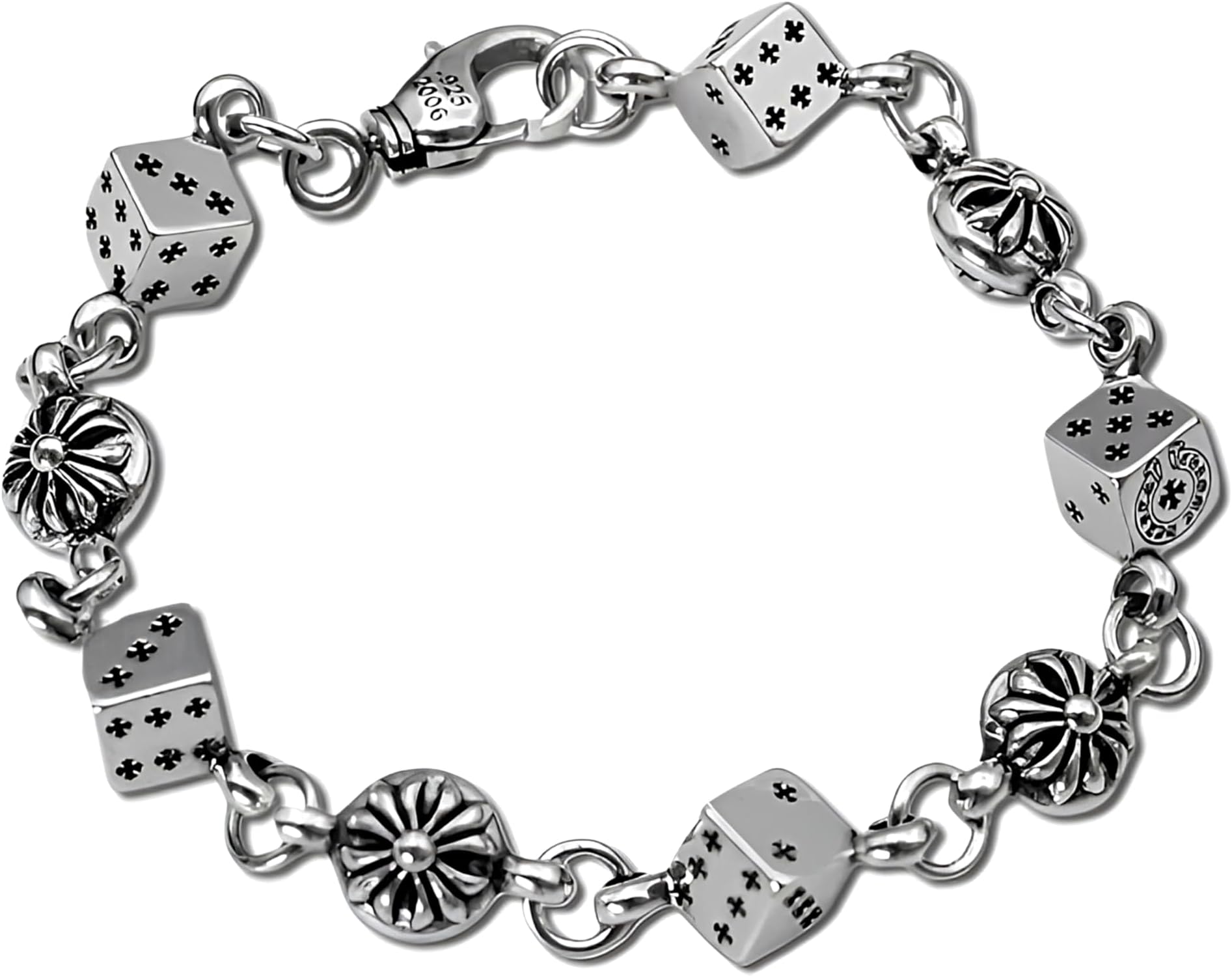 Silver Cross Bracelet & Necklace Set for Men and Women, Stainless Steel Chrome Jewelry, Adjustable Fashion Gift for Couples, Friends, or Anniversaries