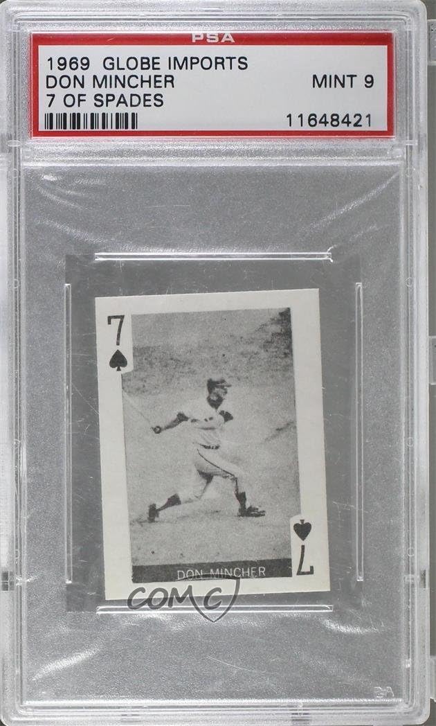 Don Mincher PSA GRADED 9 (Baseball Card) 1969 Globe Imports Playing Cards Gas