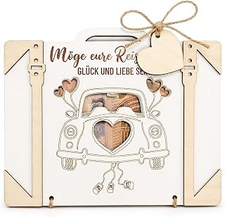 Geldgeschenk Hochzeit Holz Koffer Hochzeitsgeschenk für Brautpaar Freunde