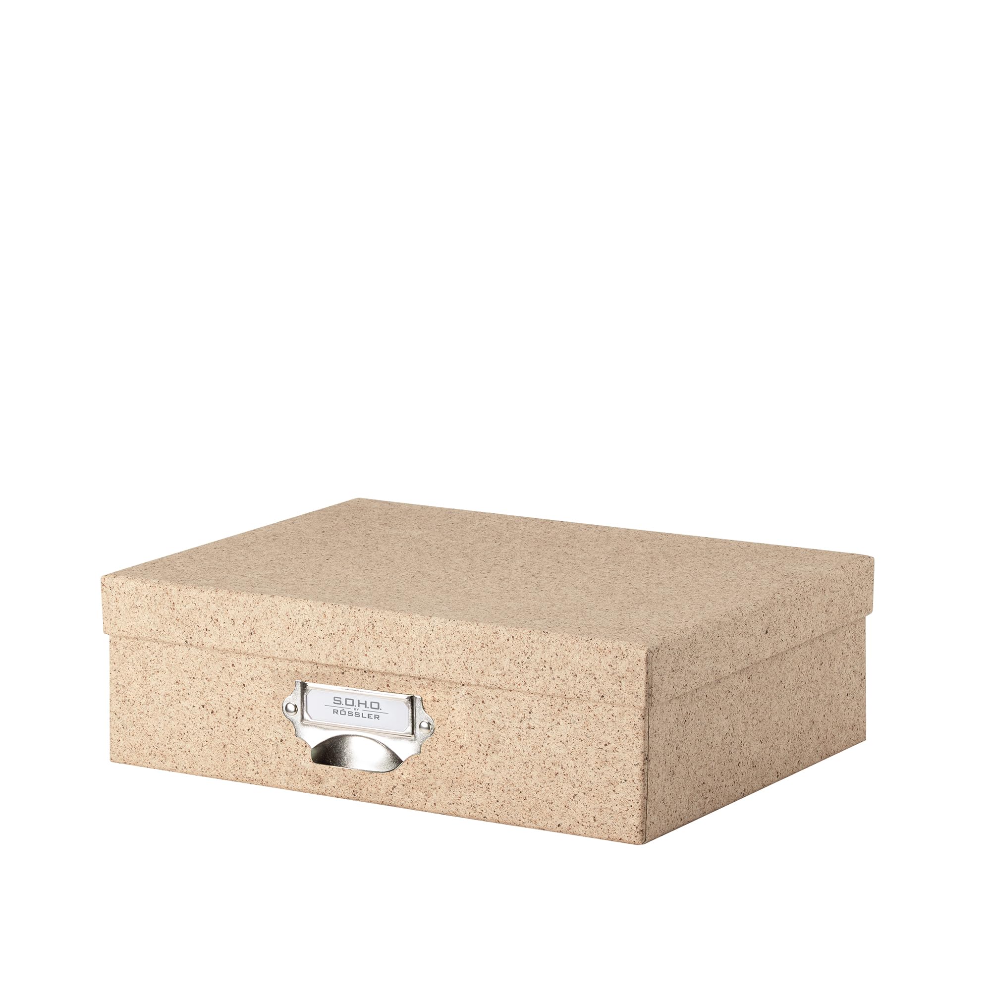 Rössler Papier S.O.H.O. Cacao - Modern Artisanal Storage Box w/Handle, 335 x 225 x 105 mm