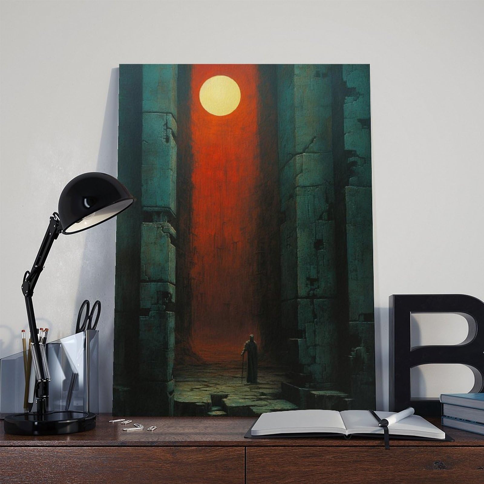 Leinwandposter "The Sun in The Cracks", Schlafzimmerdekoration, Landschaft, Büro, Raumdekoration, Geschenk, 60 x 90 cm