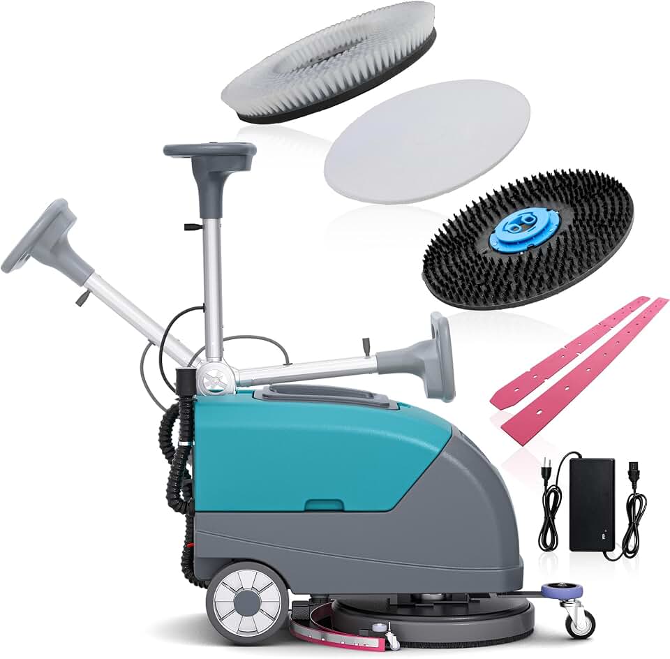 C5 18" Walk-Behind Commercial Floor Scrubber Machine, 500W Motor
