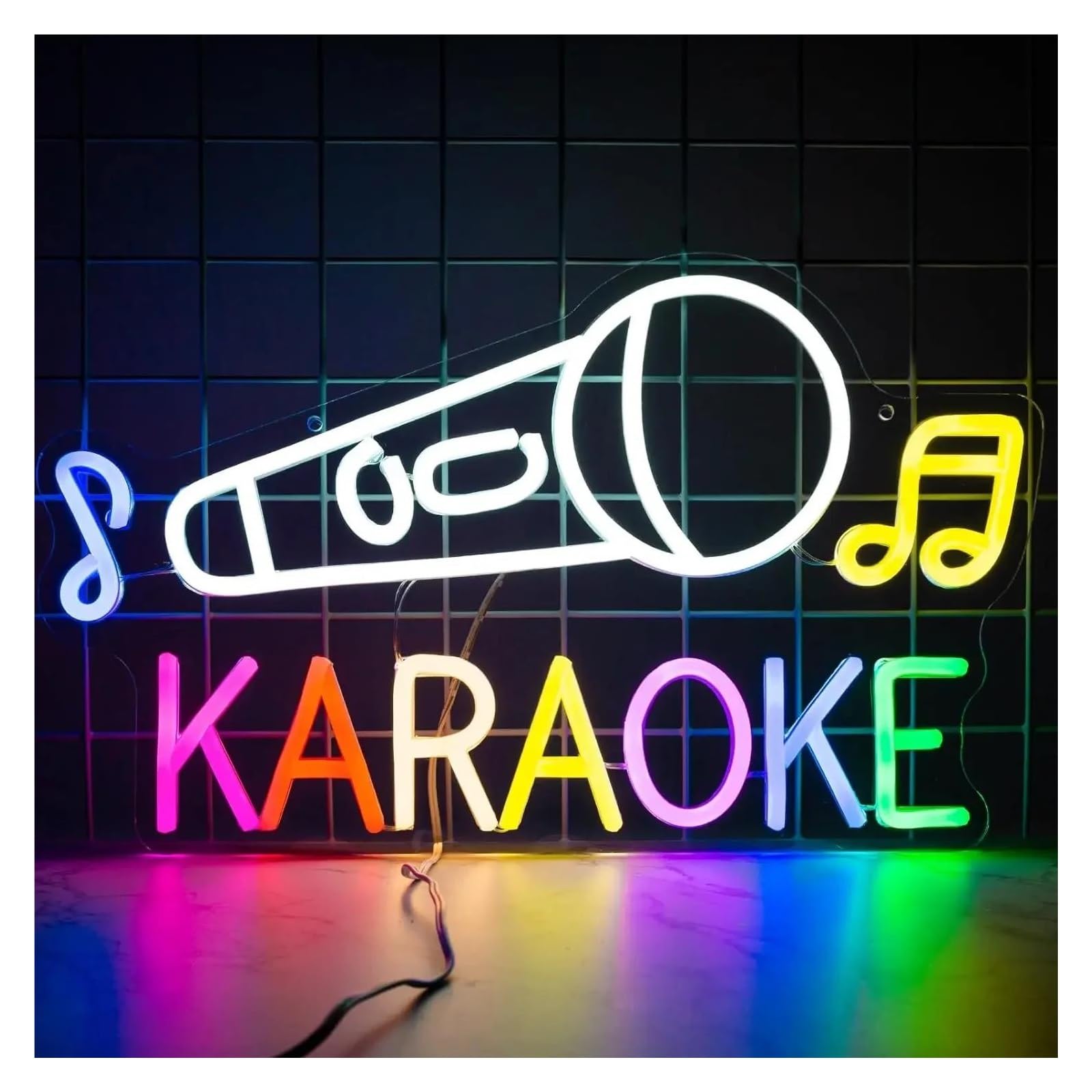 LEMST Sign Lamp Karaoke Neon Signs Light USB Powered for Wall Decor Bar Music Pub Party Decorations 42cmх25cm