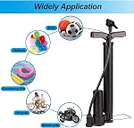 Bike Pump Portable, Bicycle Tire Inflator with High-Pressure Buffer, Ergonomic Bike Floor Pump, Bicycle Air Pump with Inflation Needle Compatible with Universal Presta and Schrader Valve -130Psi Max
