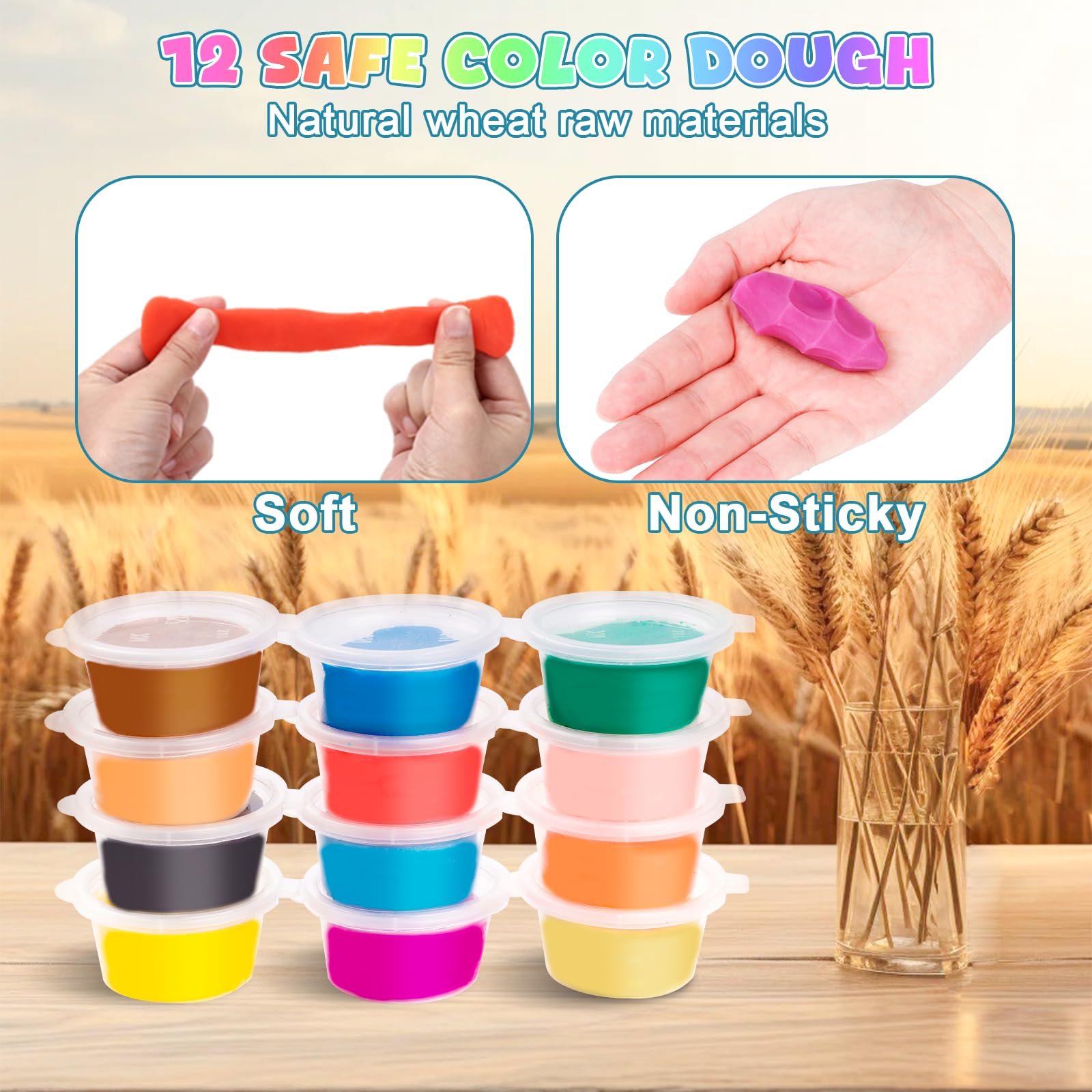 Dough Tools and Cutters, 32 PCS Play Color Dough Accessories Kitchen Creations Set - Image 4