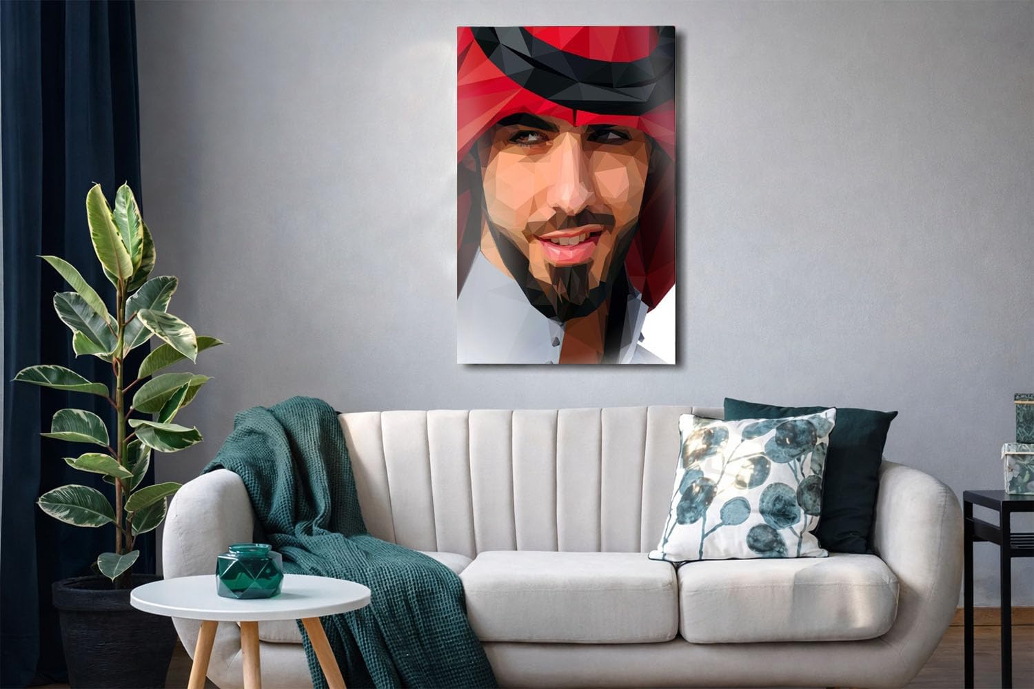 DesignSkinz 16x24 Inch Metal Wall Art – Removable Metal Sheet with Magnetic Mount, No Drilling, Modern Decor - Omar Borkan Lowpoly Art