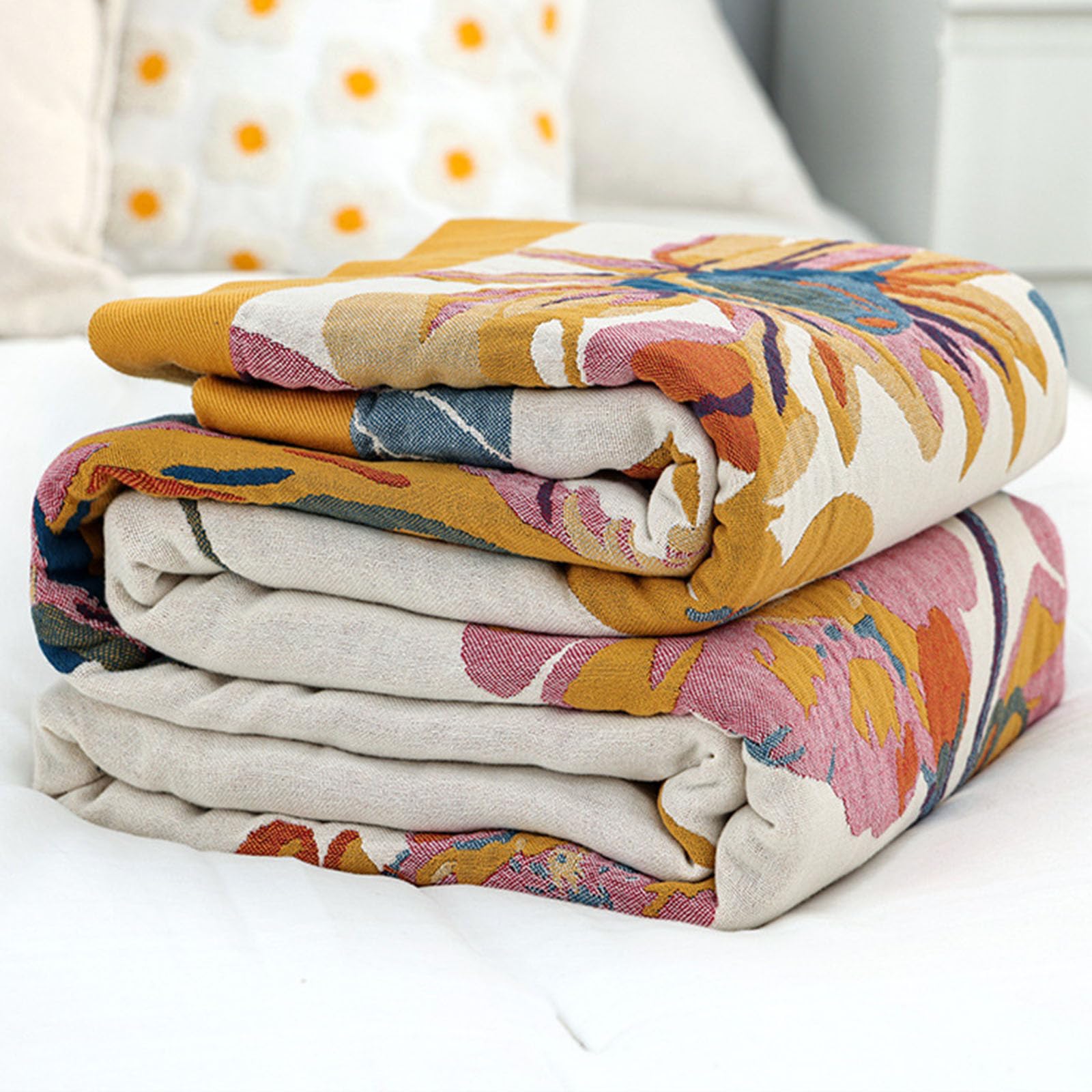 Couverture cosy coton boho grand format pour des moments complices