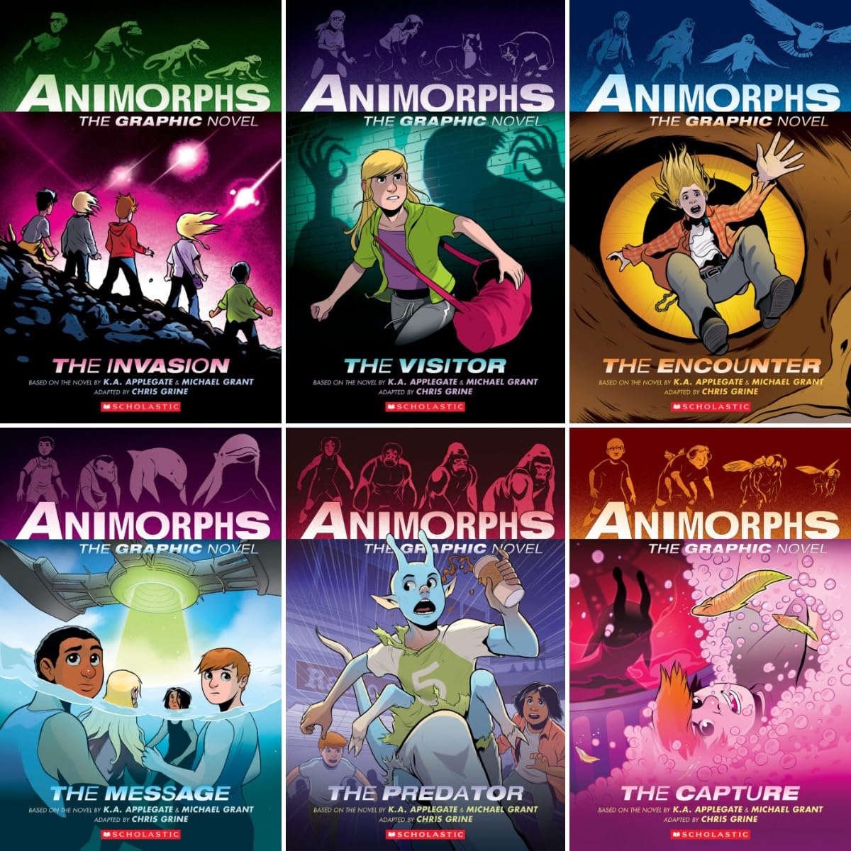 Animorphs Graphic Novel Series 6-Book Set (Book 1 to 6) - The Invasion, The Visitor, The Encounter, The Message, The Predator, The Capture