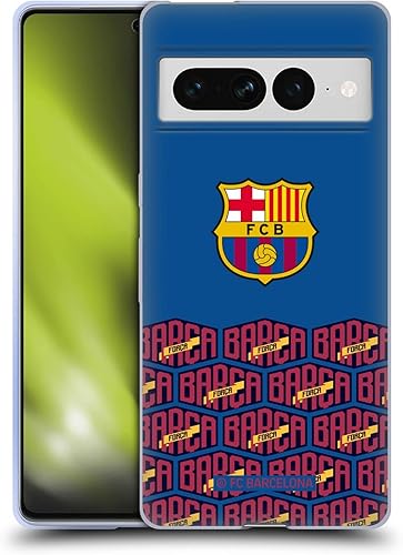 Head Case Designs Officially Licensed FC Barcelona Logo and Pattern Forca Barca Soft Gel Case Compatible with Google Pixel 7 Pro