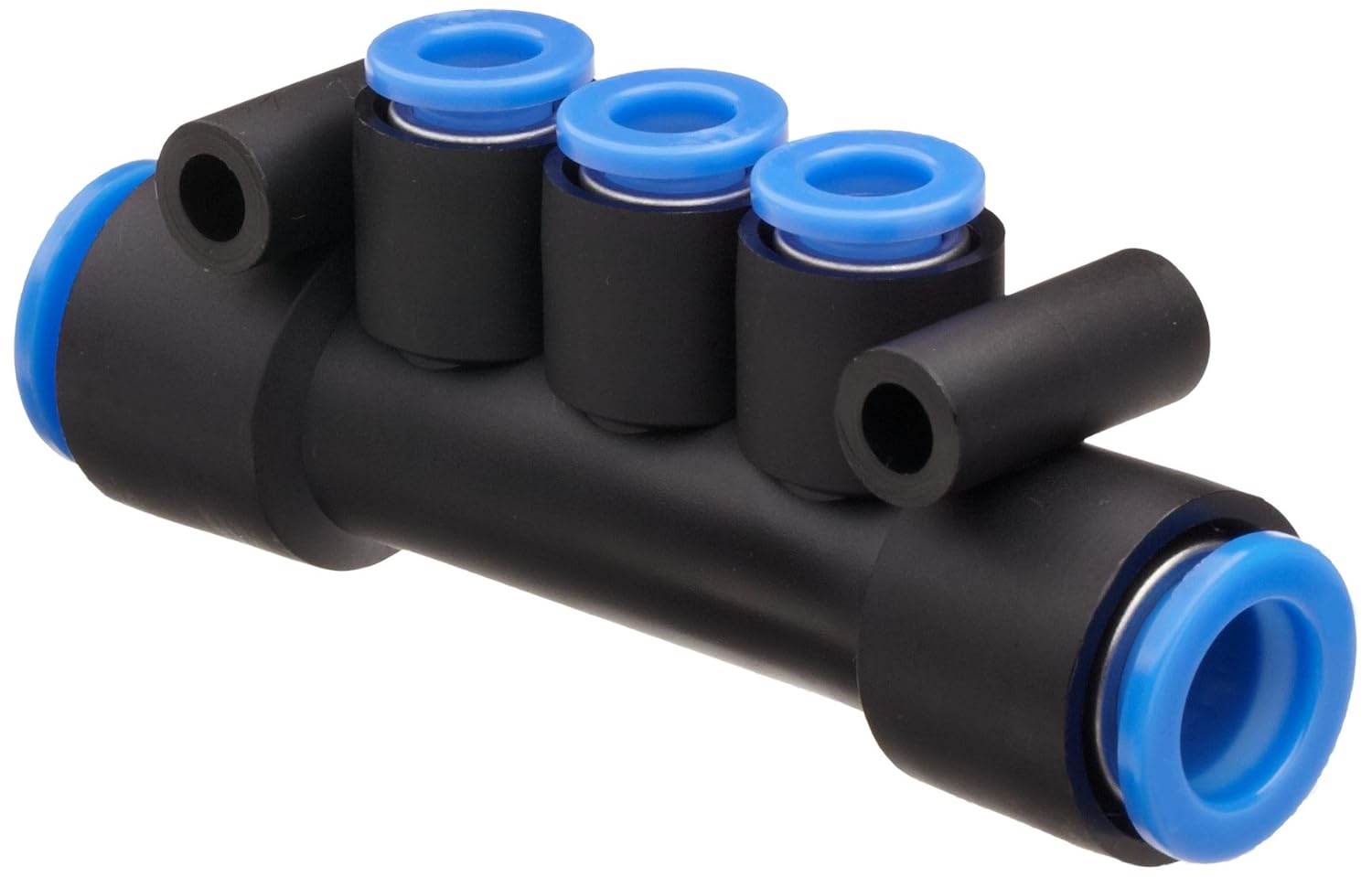 SMC KM13-06-10-3 PBT Push-To-Connect Tubing Manifold, 2 Inlets-10 mm, 3 Outlets-6 mm Tube OD