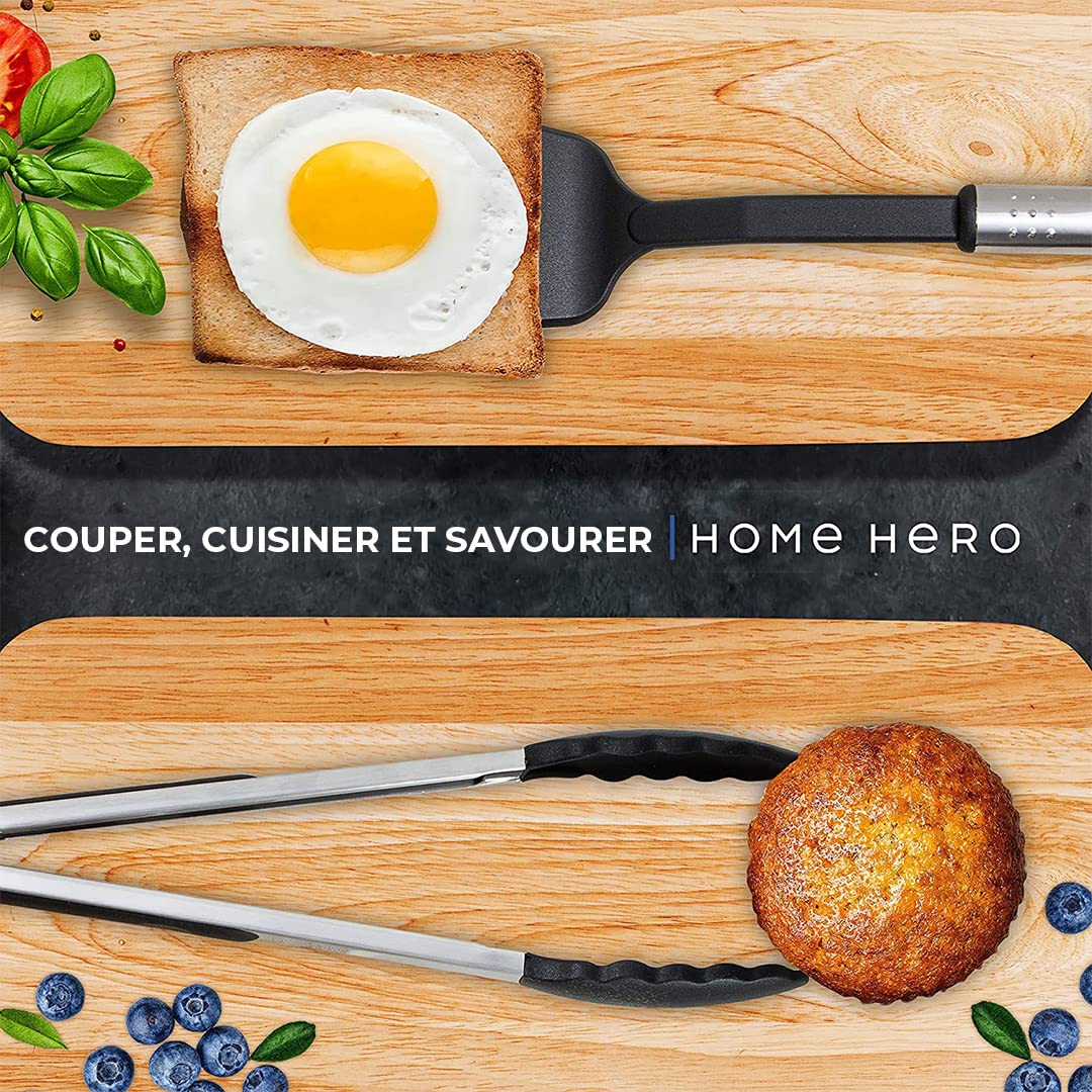 Home Hero Set Ustensiles de Cuisine Anti Adhésif Résistant (Ustensiles en nylon, 25 pièces)
