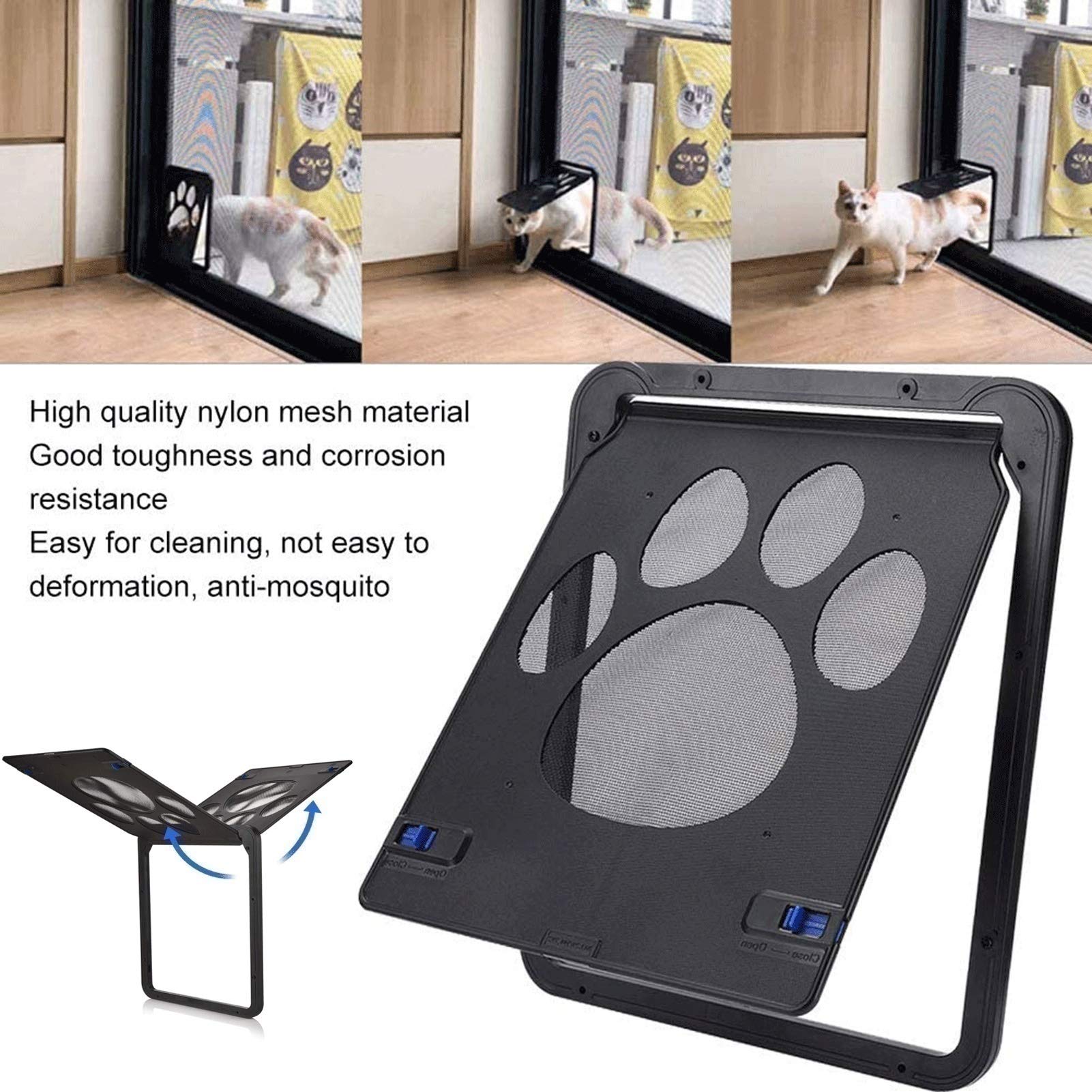 Katzenklappen Hua Katzenklappen- / Haustiertür Mit 2-Wege-Verriegelung, Winddichte Klappentür Für Alle Haustiere, 2 Größen (Size : Large)