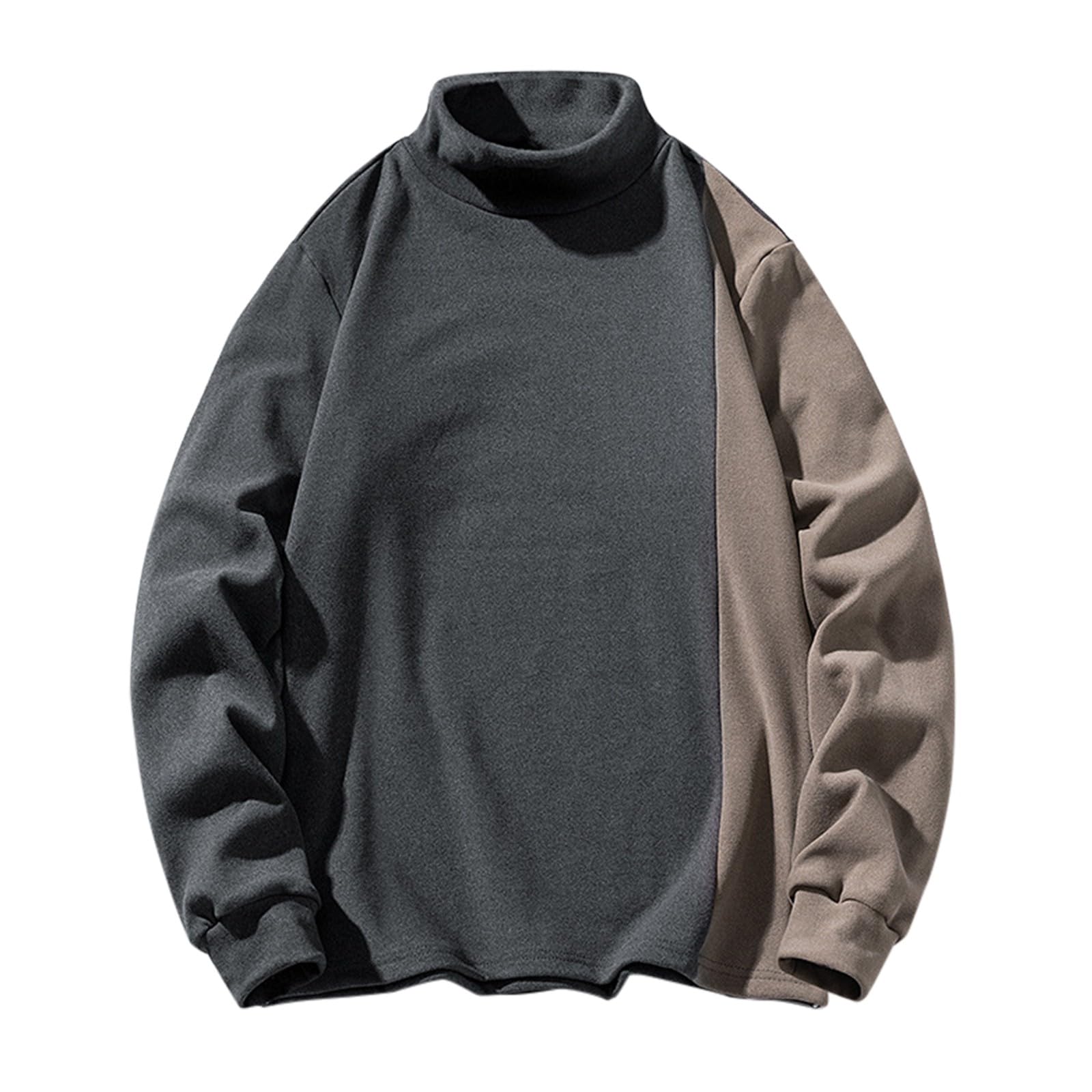 Chaqueta Verano Hombre Camisa Básica De Cuello Medio Alto para Hombre, Camiseta Manga Larga Terciopelo Doble Invierno, Suéter Grueso Y Cálido con Forro Otoño E Invierno. Sudaderas