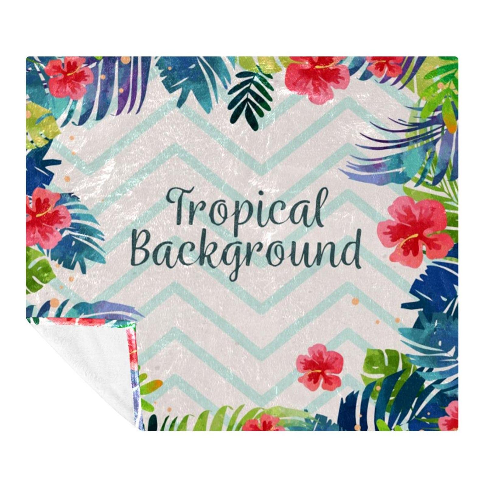 Couverture douce en microfibre pour lit canapé voyage imprimé tropical