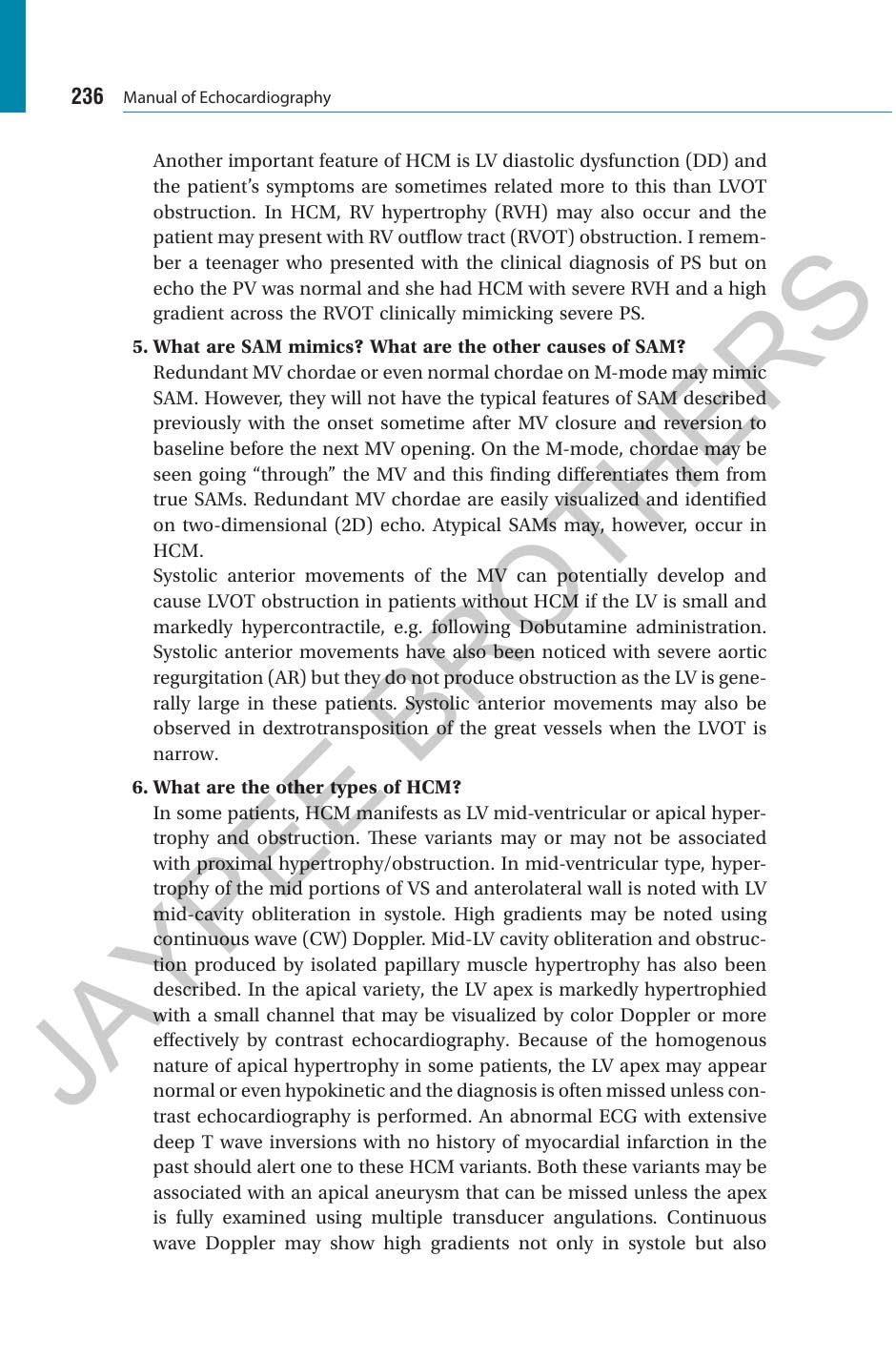 Manual of Echocardiography