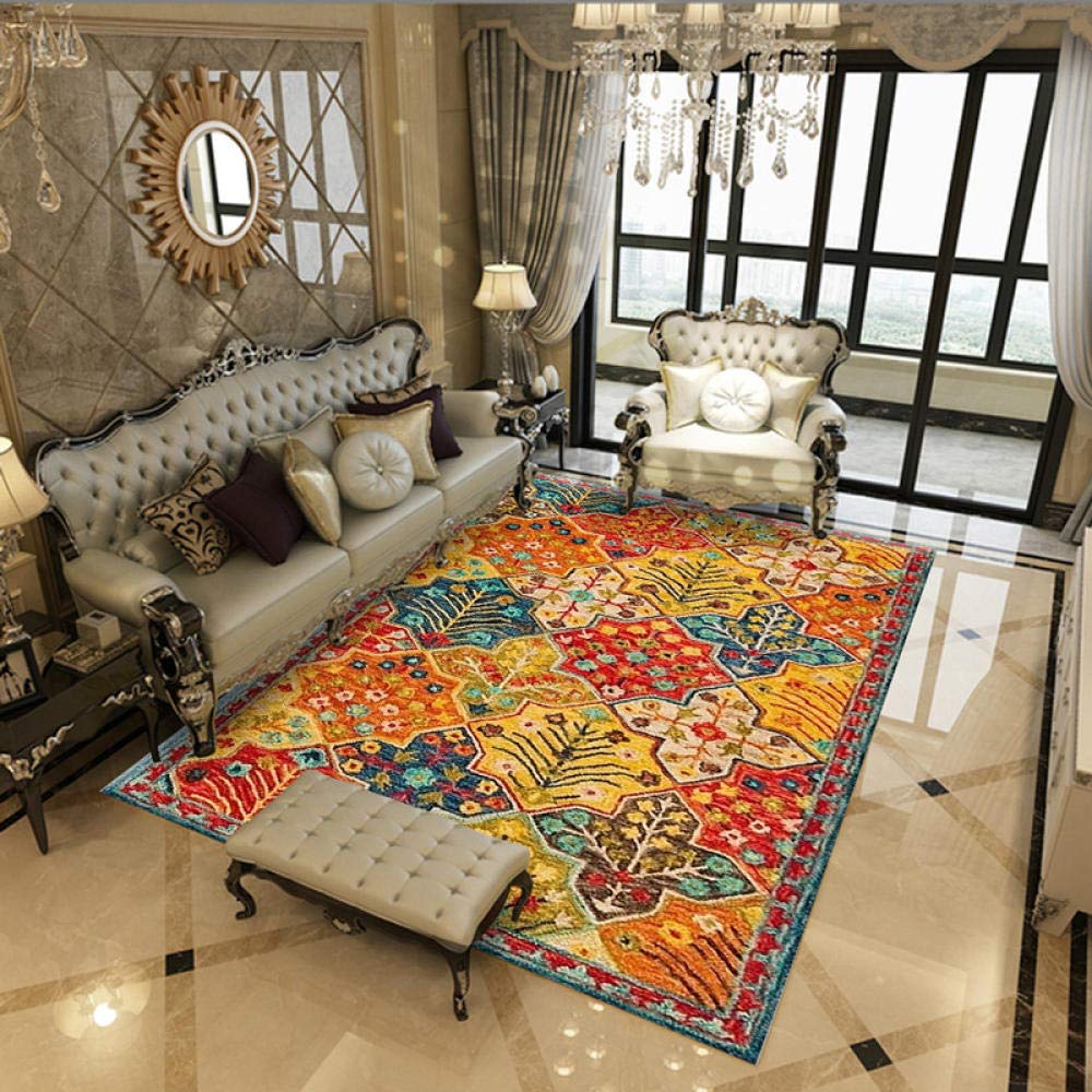 Tapis antidérapant grand salon patchwork durable pour canapé