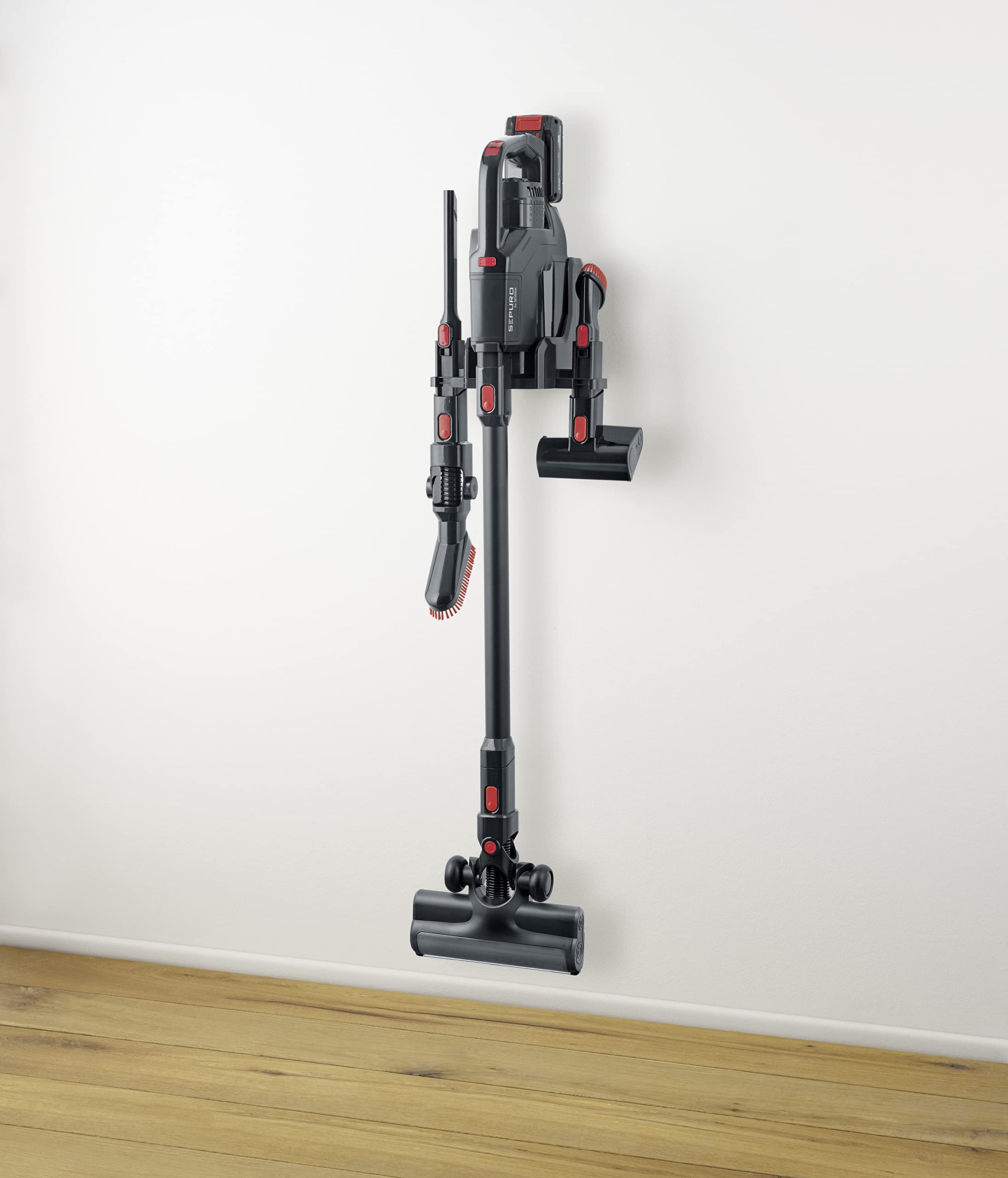 SEVERIN SEPURO Pro Akku Stiel- und Handstaubsauger mit innovativer Staubbeutel-Technologie und Einhell Power Akku, kabelloser Staubsauger, HV 7187