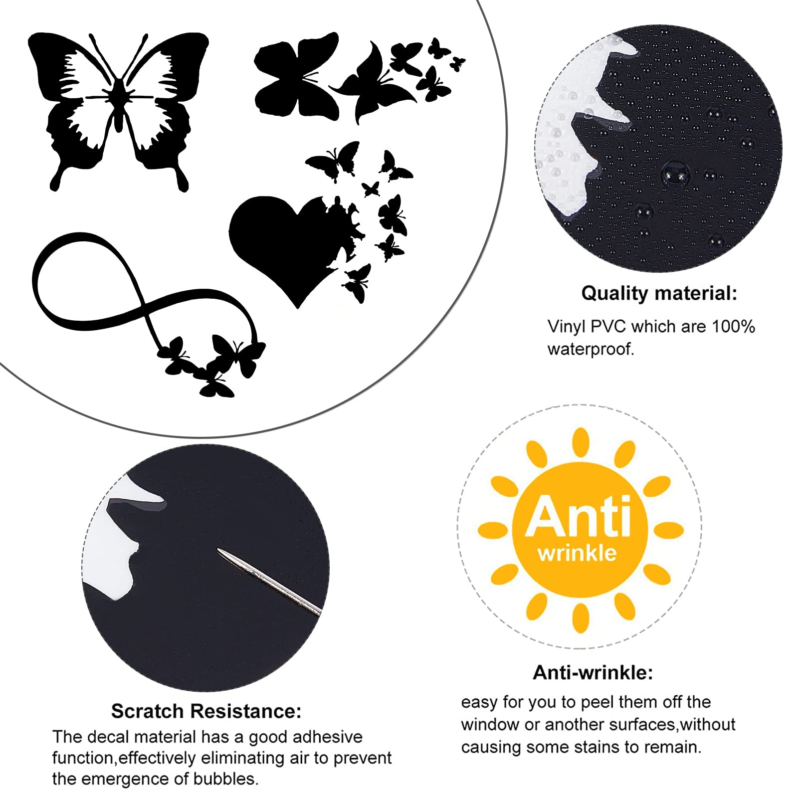 Adesivi Farfalla Colorati Per Auto - Decalcomanie Vinile Impermeabili - Decorazioni Creative